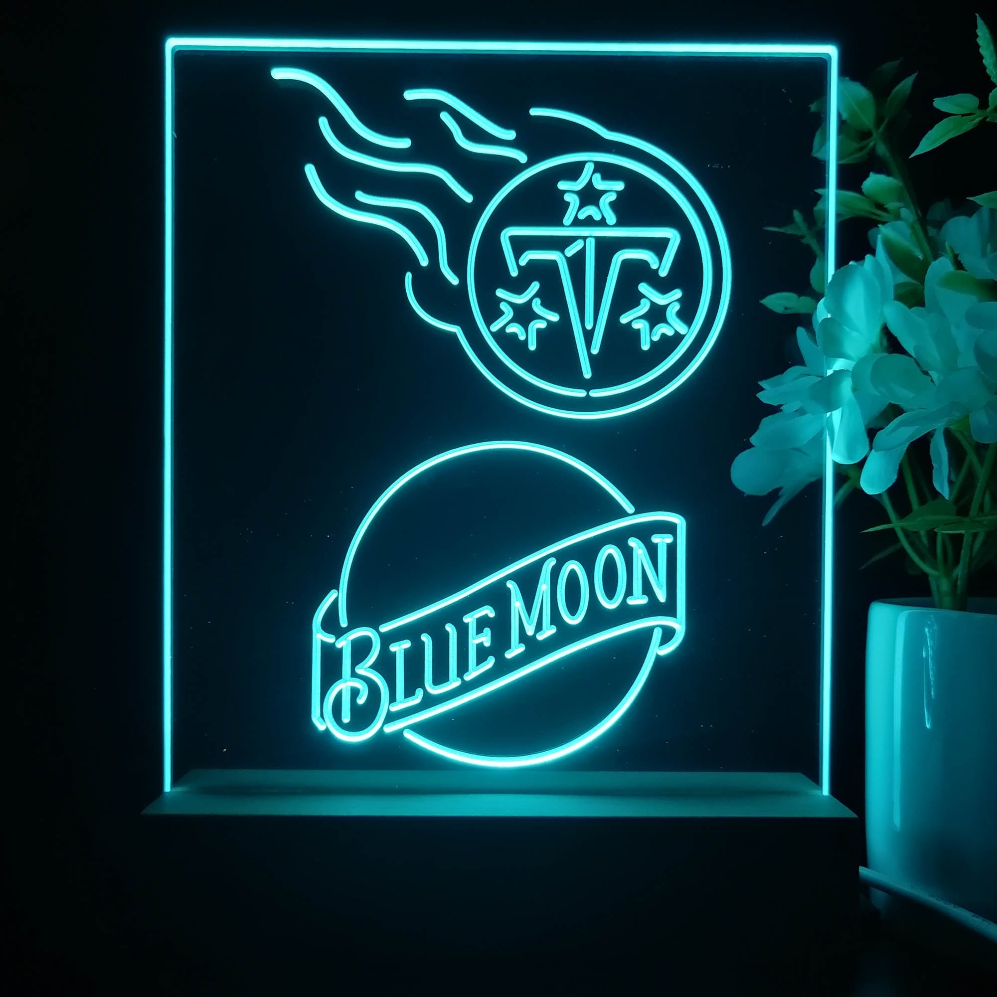 Tennessee Titans Blue Moon Neon Sign Pub Bar Lamp