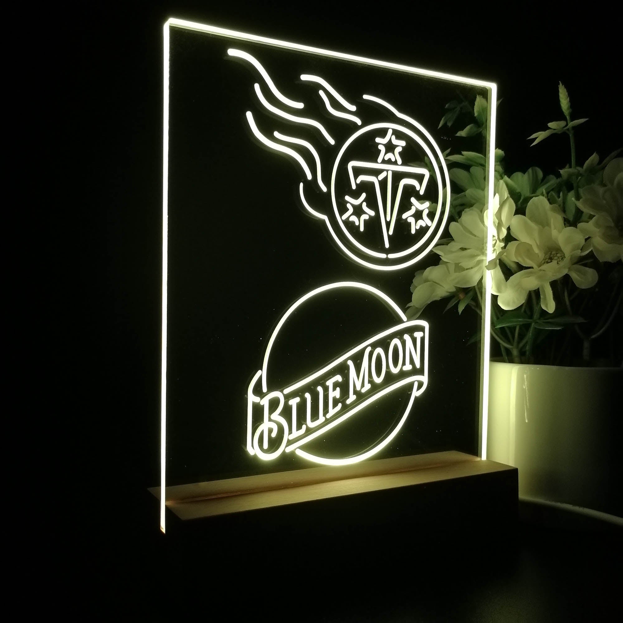 Tennessee Titans Blue Moon Neon Sign Pub Bar Lamp