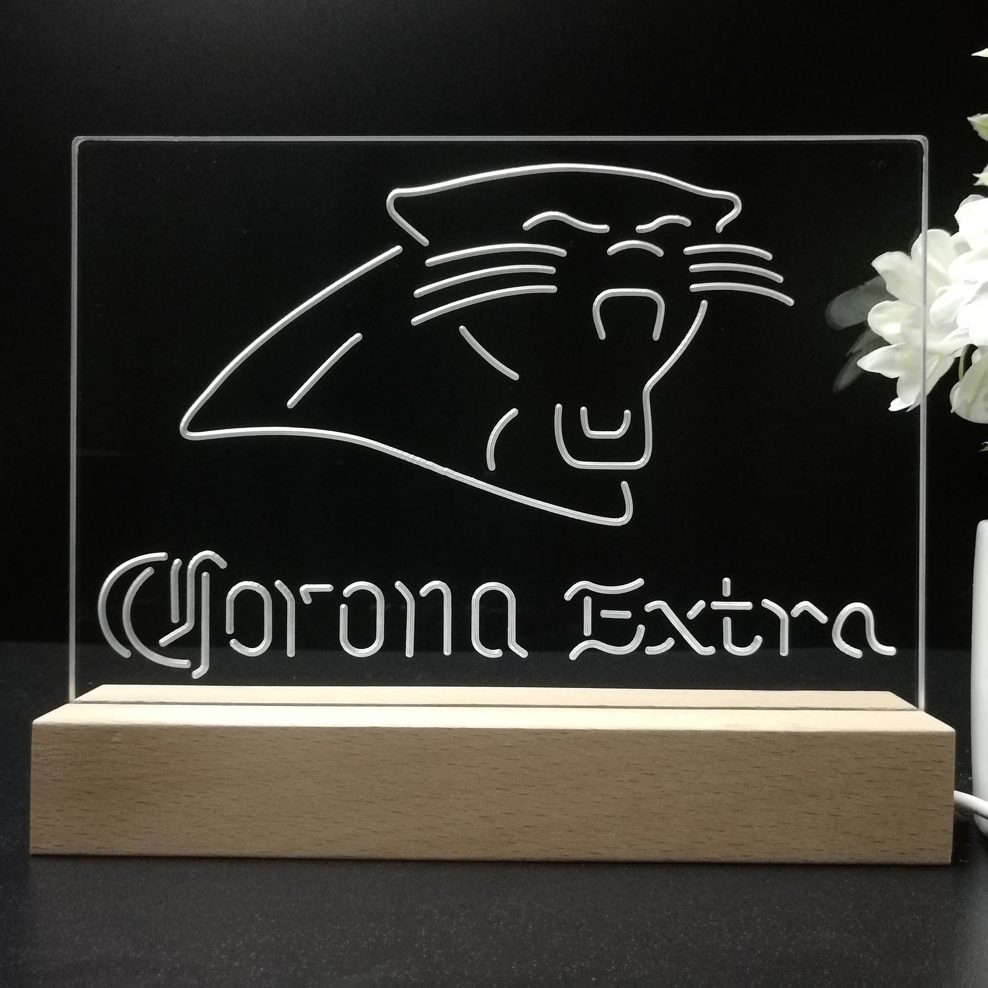 Corona Extra Bar Carolina Panthers Est. 1995 Night Light Pub Bar Lamp