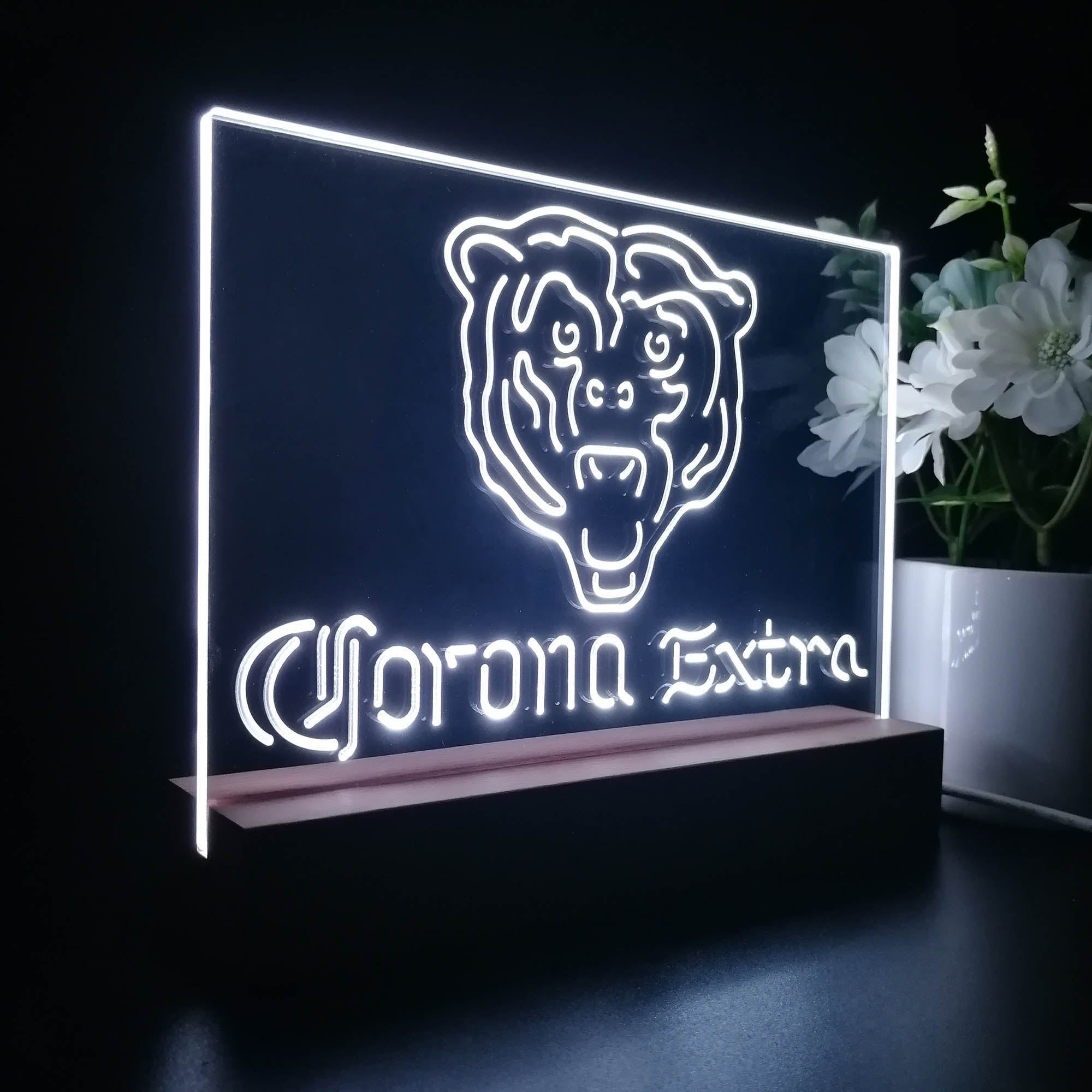 Corona Extra Bar Chicago Bears Est. 1920 Night Light Pub Bar Lamp