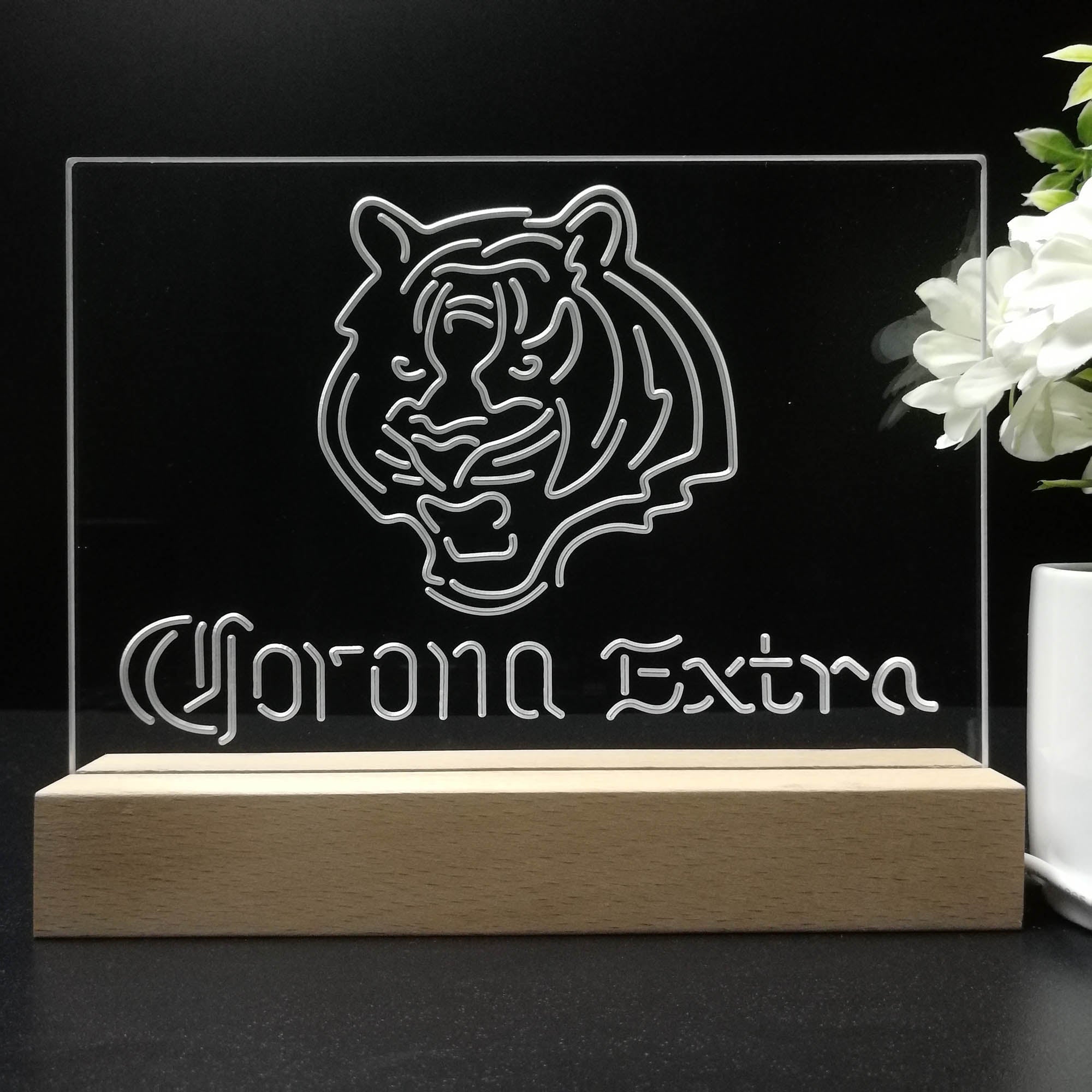 Corona Extra Bar Cincinnati Bengals Est. 1968 Night Light Pub Bar Lamp