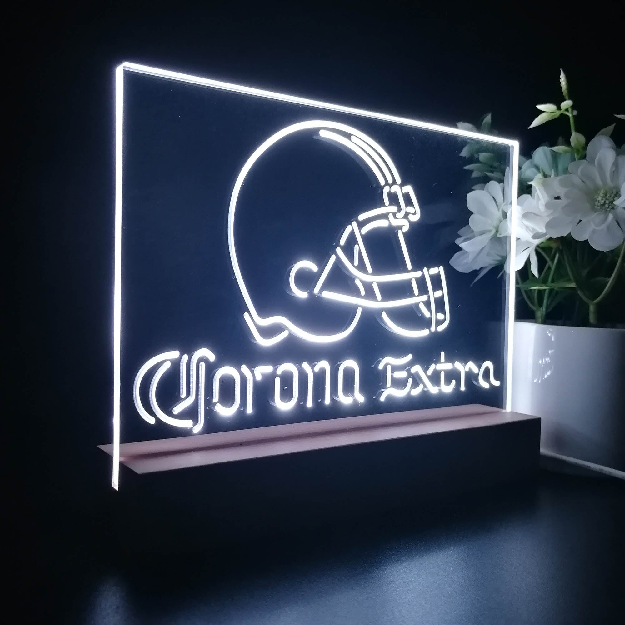 Corona Extra Bar Cleveland Browns Est. 1946 Night Light Pub Bar Lamp