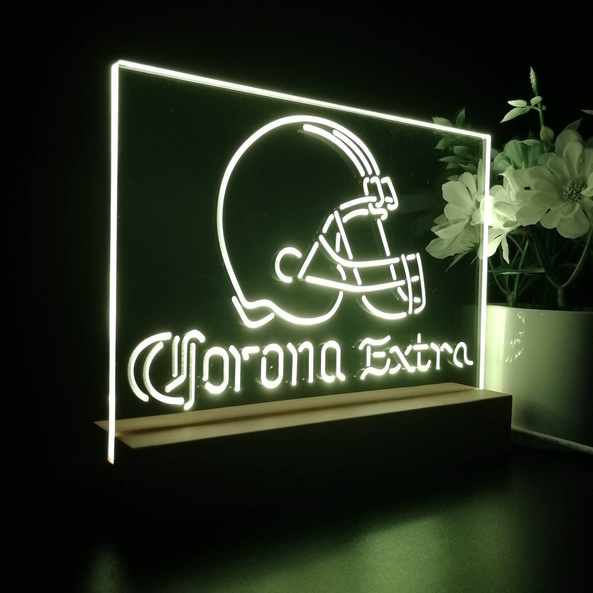 Corona Extra Bar Cleveland Browns Est. 1946 Night Light Pub Bar Lamp