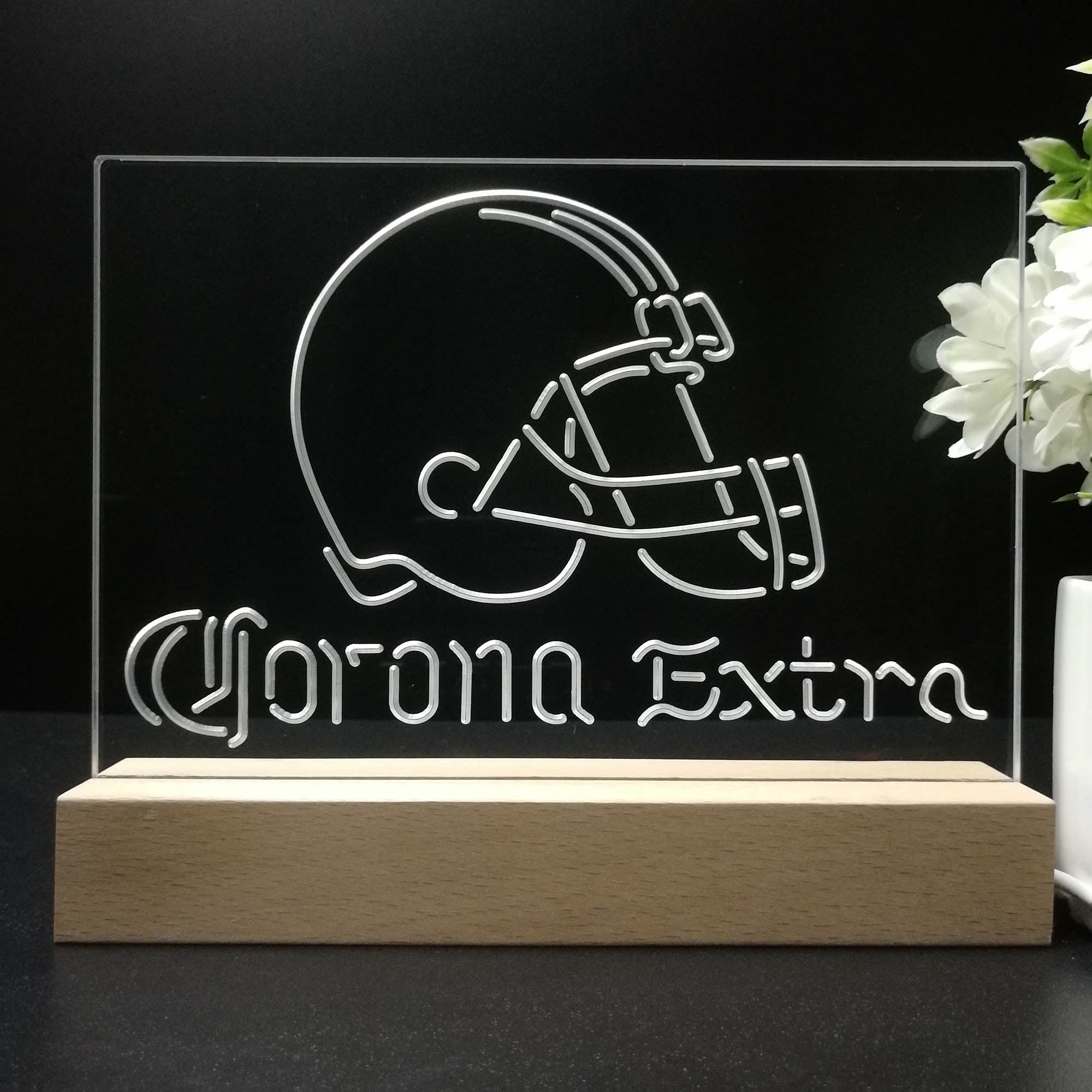 Corona Extra Bar Cleveland Browns Est. 1946 Night Light Pub Bar Lamp