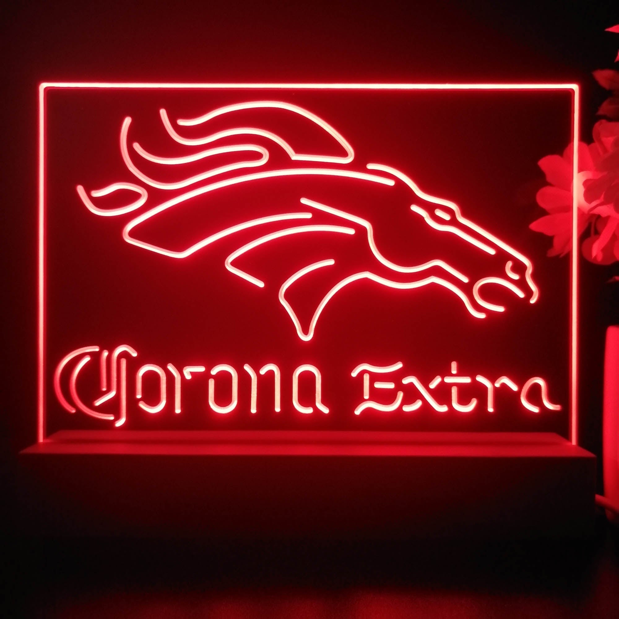 Corona Extra Bar Denver Broncos Est. 1960 Night Light Pub Bar Lamp