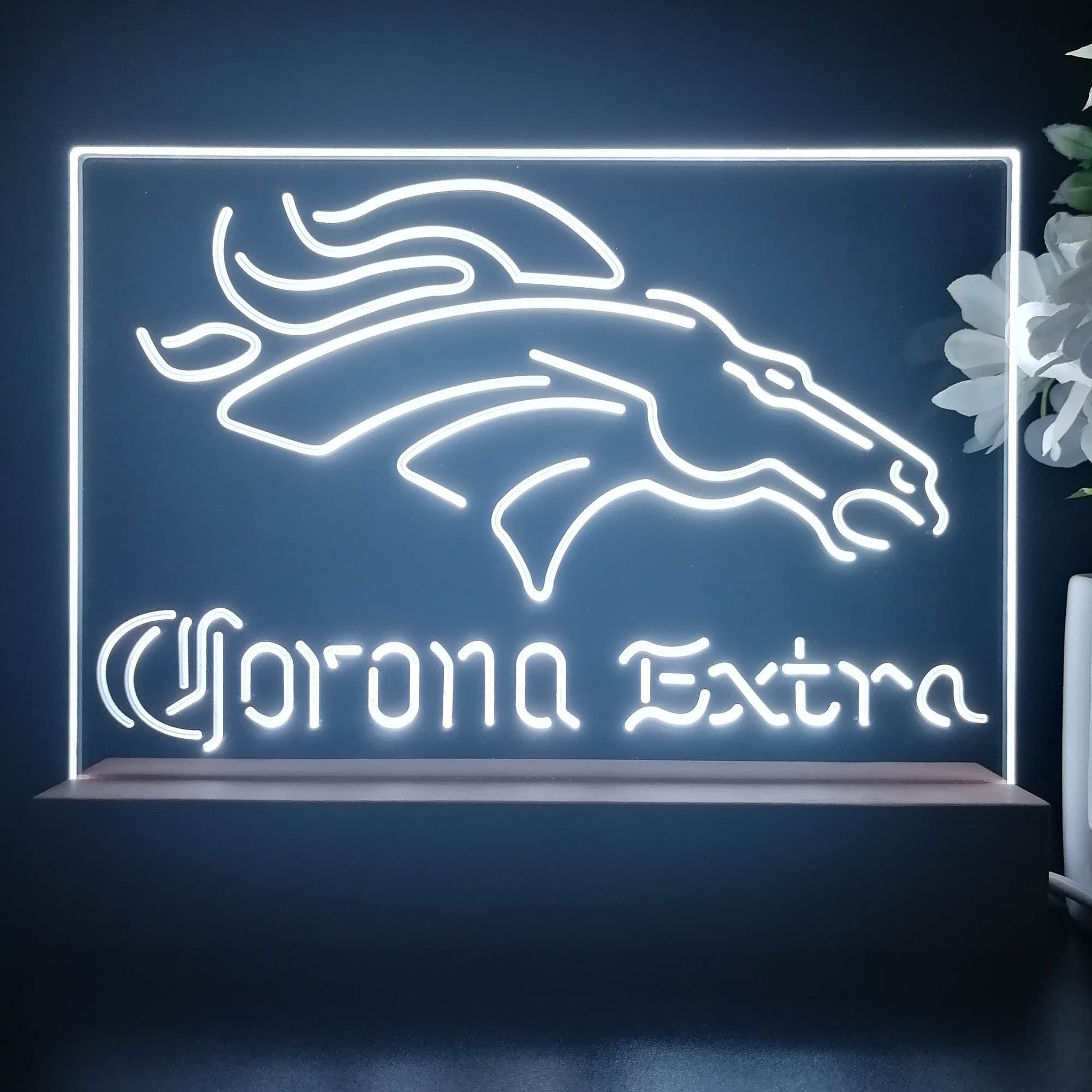 Corona Extra Bar Denver Broncos Est. 1960 Night Light Pub Bar Lamp