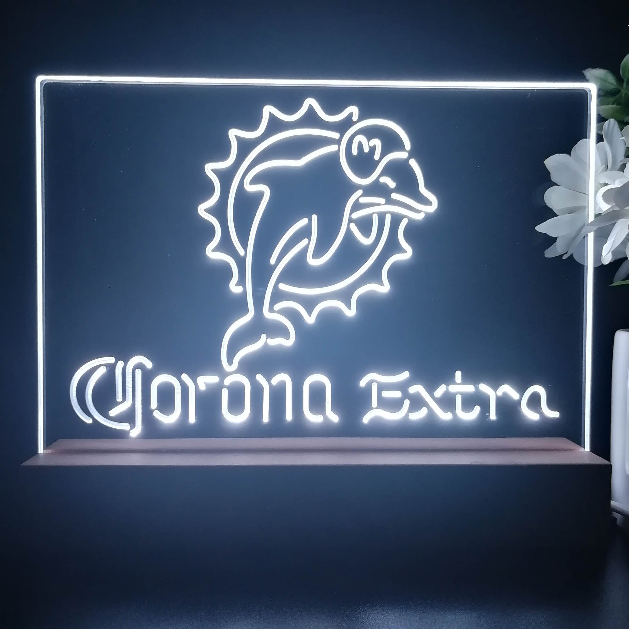 Corona Extra Bar Miami Dolphins Est. 1966 Night Light Pub Bar Lamp