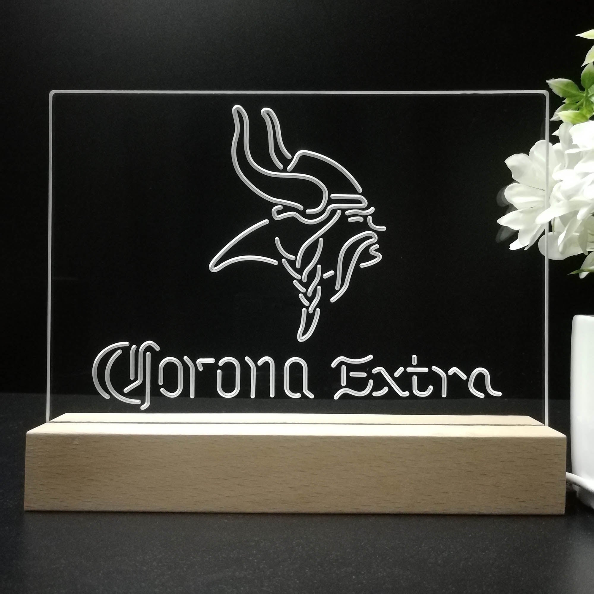 Corona Extra Bar Minnesota Vikings Est. 1961 Night Light Pub Bar Lamp