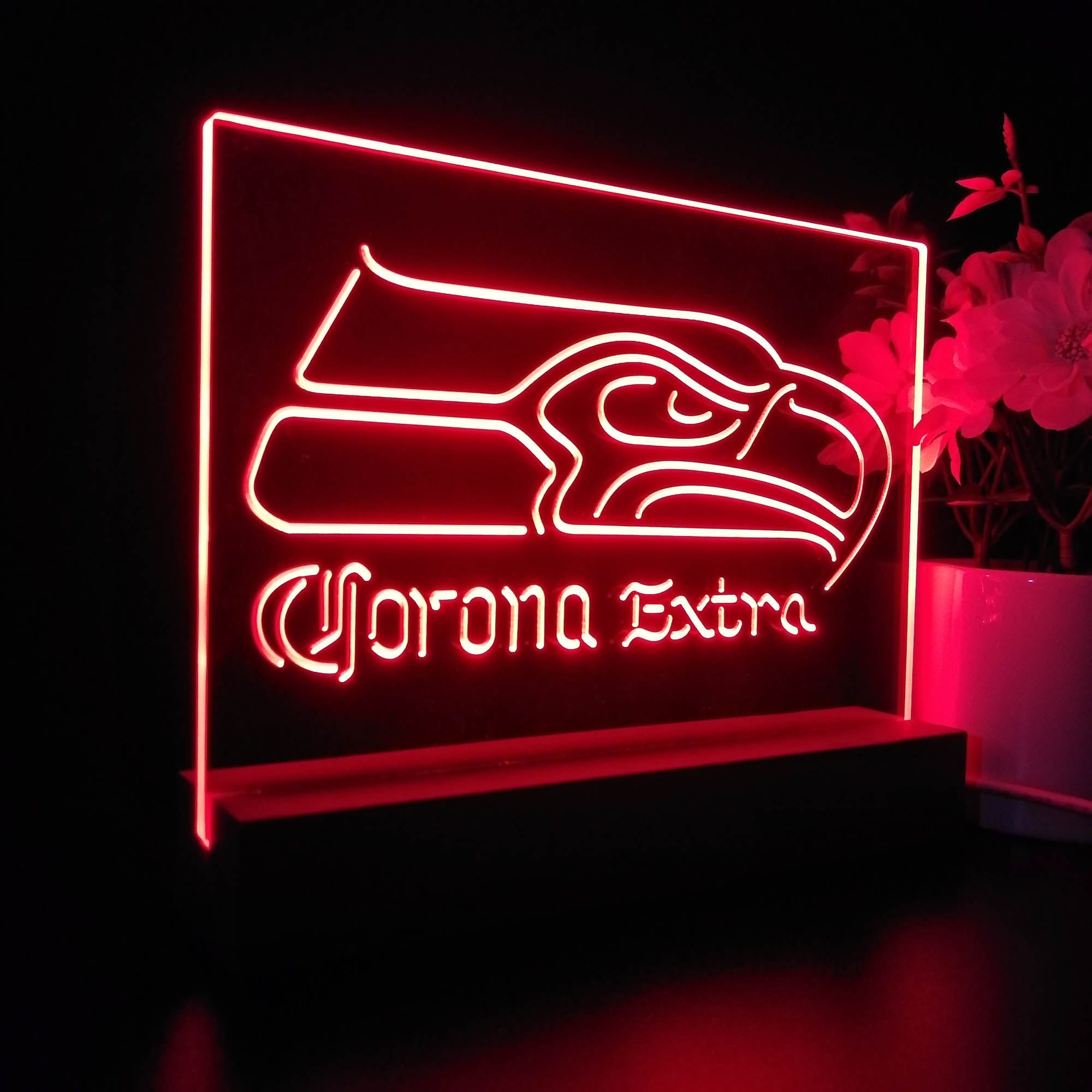 Corona Extra Bar Seattle Seahawks Est. 1976 Night Light Pub Bar Lamp