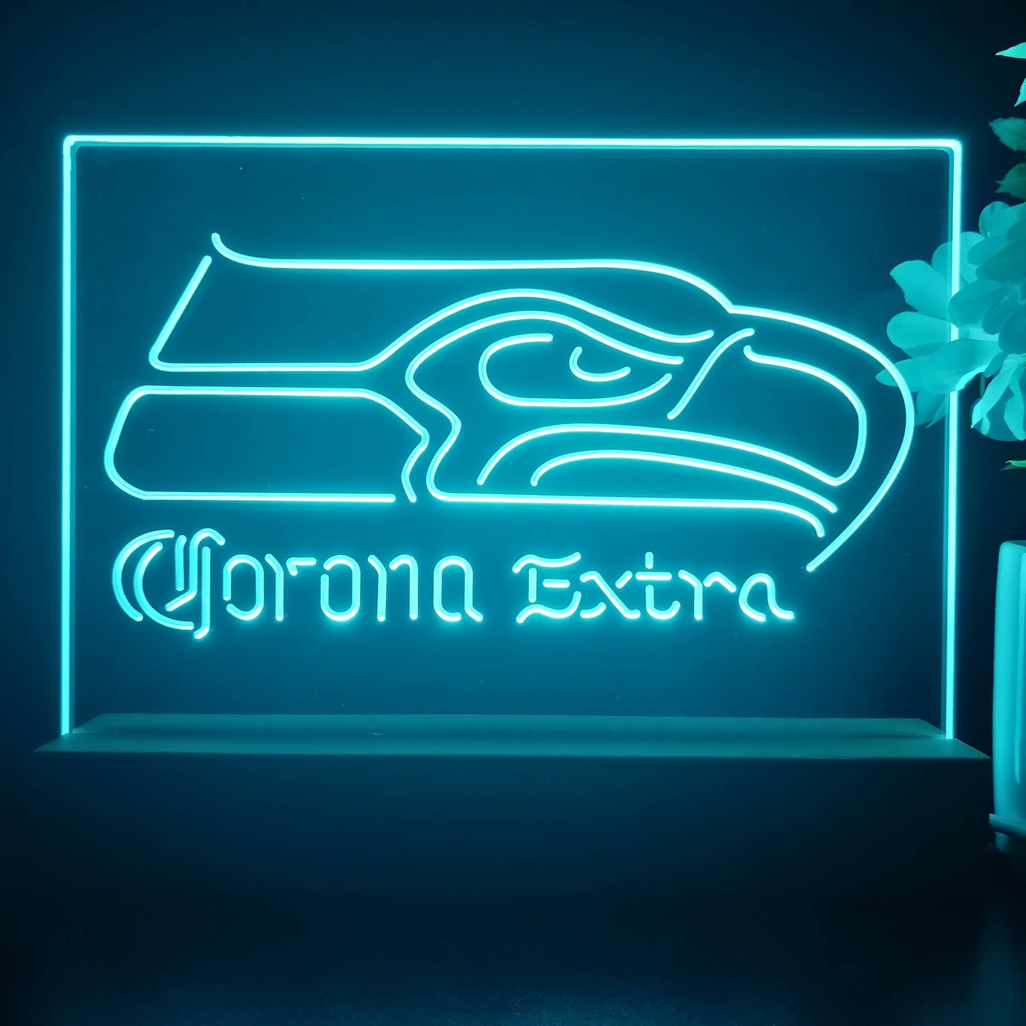 Corona Extra Bar Seattle Seahawks Est. 1976 Night Light Pub Bar Lamp