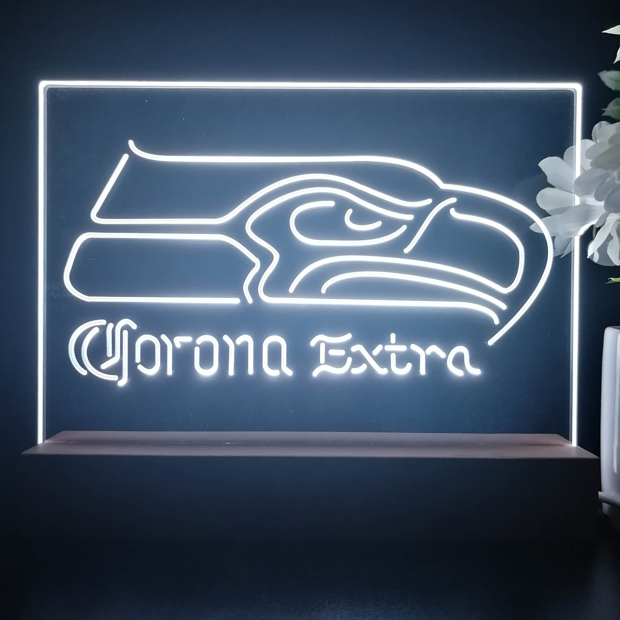 Corona Extra Bar Seattle Seahawks Est. 1976 Night Light Pub Bar Lamp