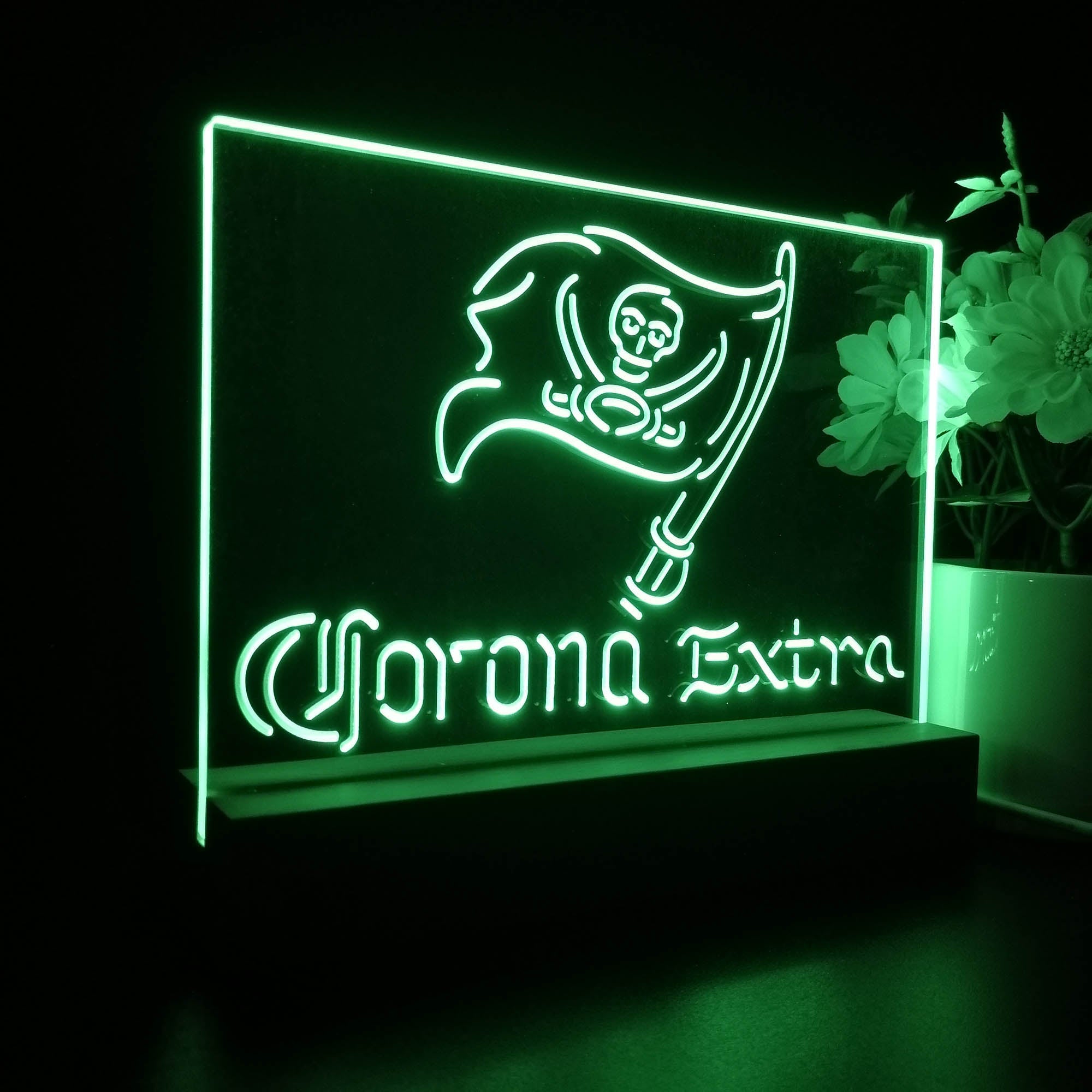 Corona Extra Bar Tampa Bay Buccaneers Est. 1976 Night Light Pub Bar Lamp