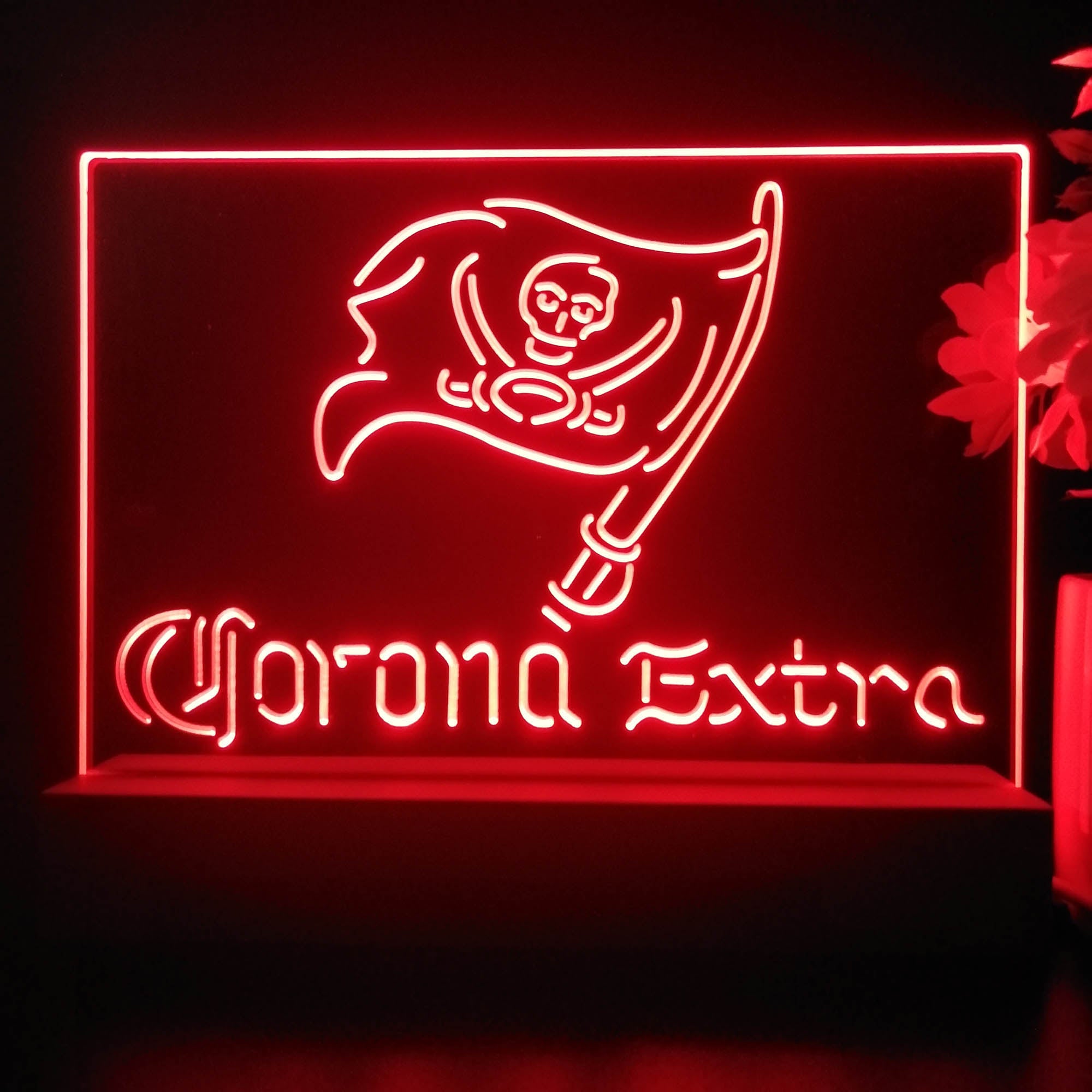 Corona Extra Bar Tampa Bay Buccaneers Est. 1976 Night Light Pub Bar Lamp