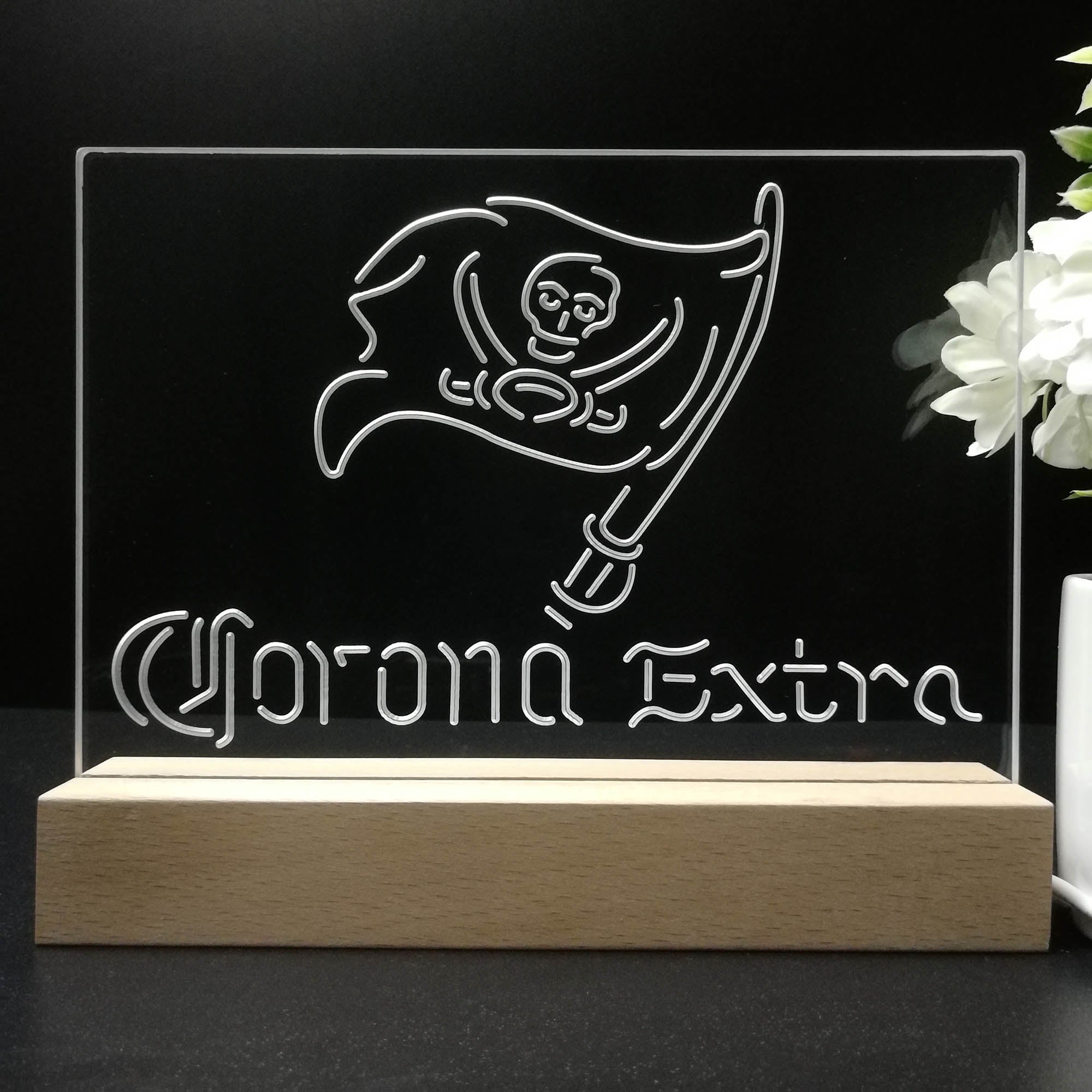 Corona Extra Bar Tampa Bay Buccaneers Est. 1976 Night Light Pub Bar Lamp