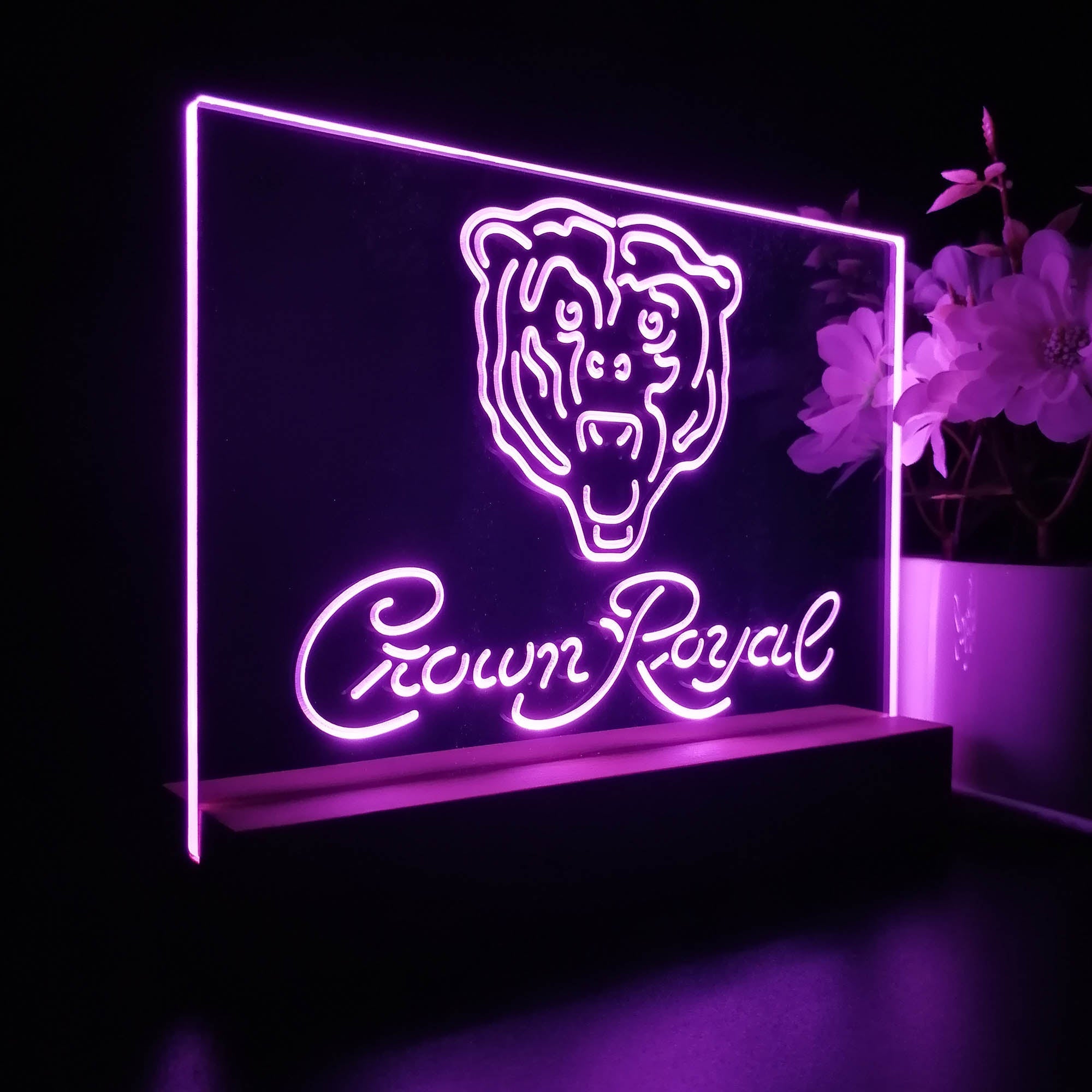 Crown Royal Bar Chicago Bears Est. 1920 Night Light Pub Bar Lamp