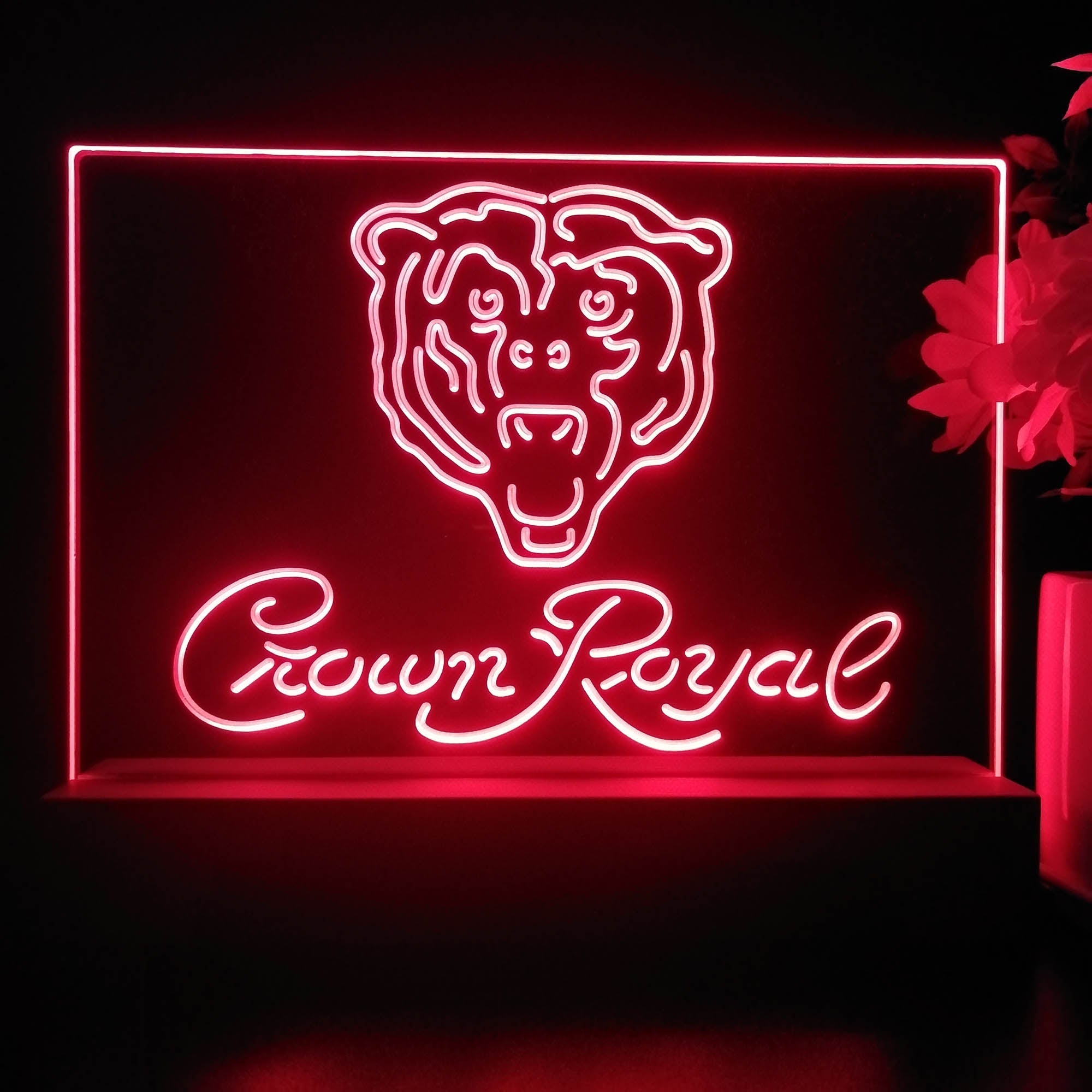 Crown Royal Bar Chicago Bears Est. 1920 Night Light Pub Bar Lamp