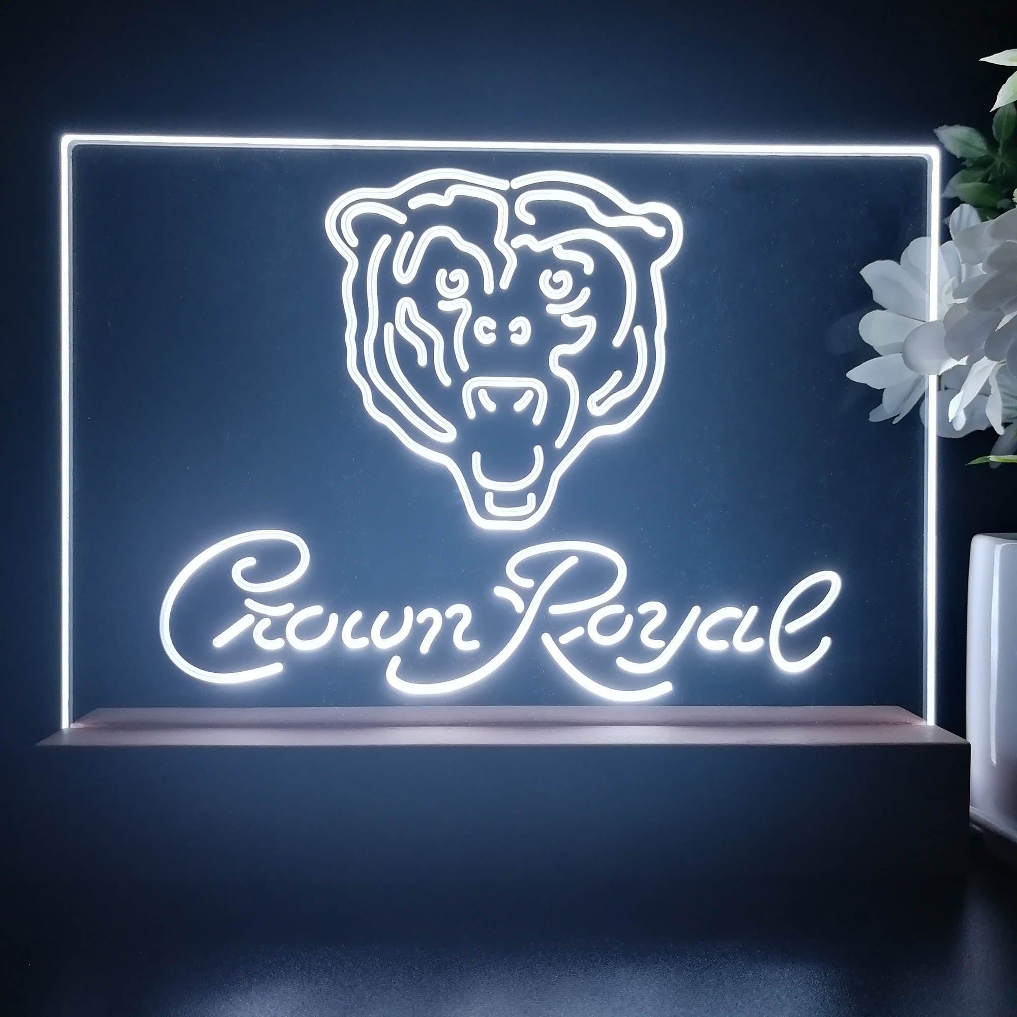 Crown Royal Bar Chicago Bears Est. 1920 Night Light Pub Bar Lamp