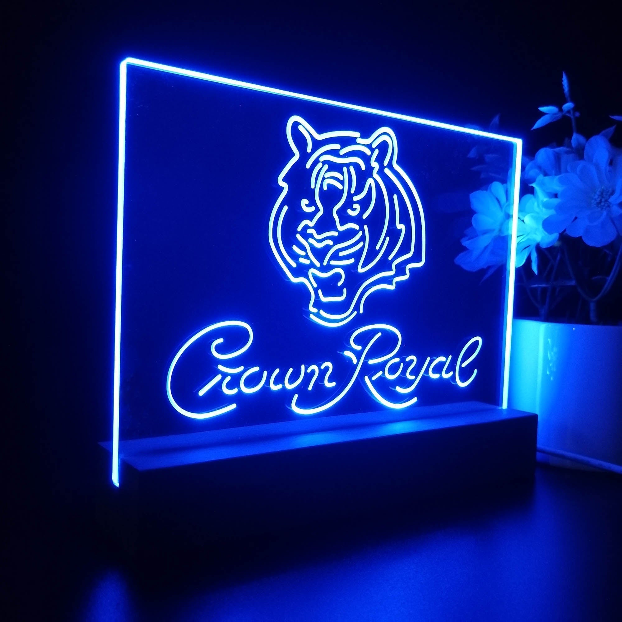 Crown Royal Bar Cincinnati Bengals Est. 1968 Night Light Pub Bar Lamp