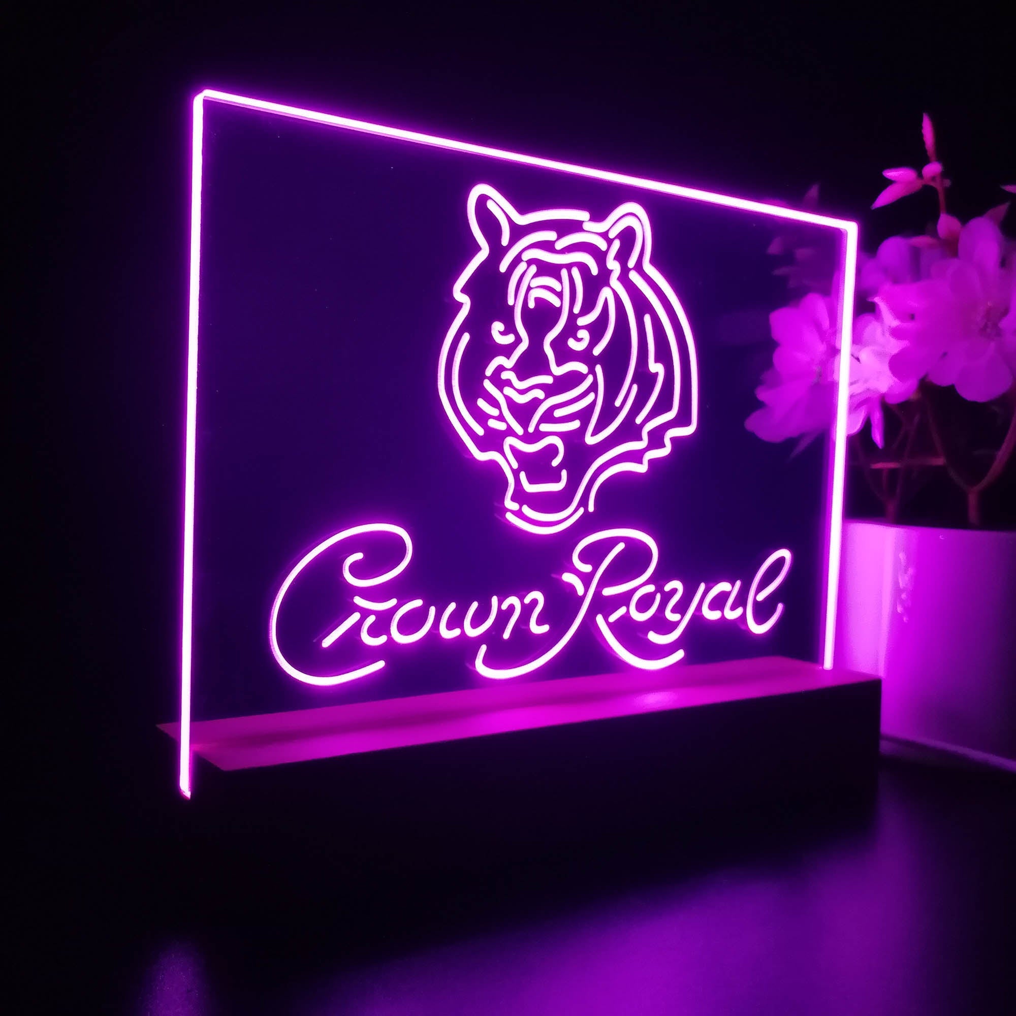 Crown Royal Bar Cincinnati Bengals Est. 1968 Night Light Pub Bar Lamp