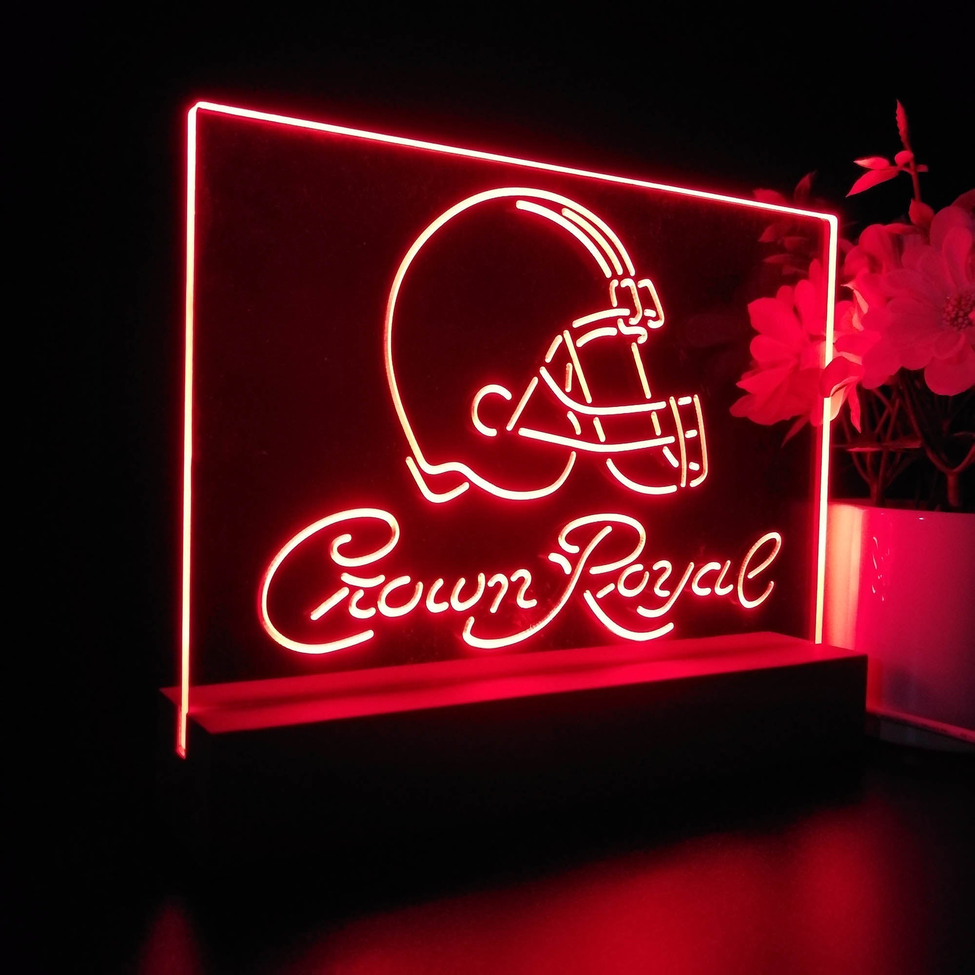 Crown Royal Bar Cleveland Browns Est. 1946 Night Light Pub Bar Lamp