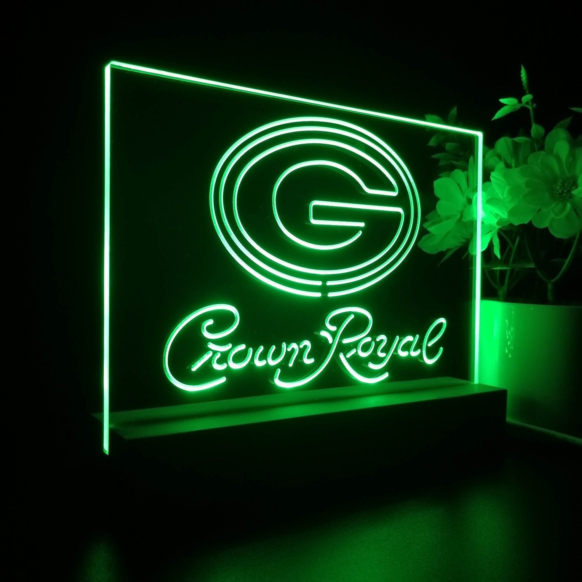 Crown Royal Bar Green Bay Packers Est. 1919 Night Light Pub Bar Lamp