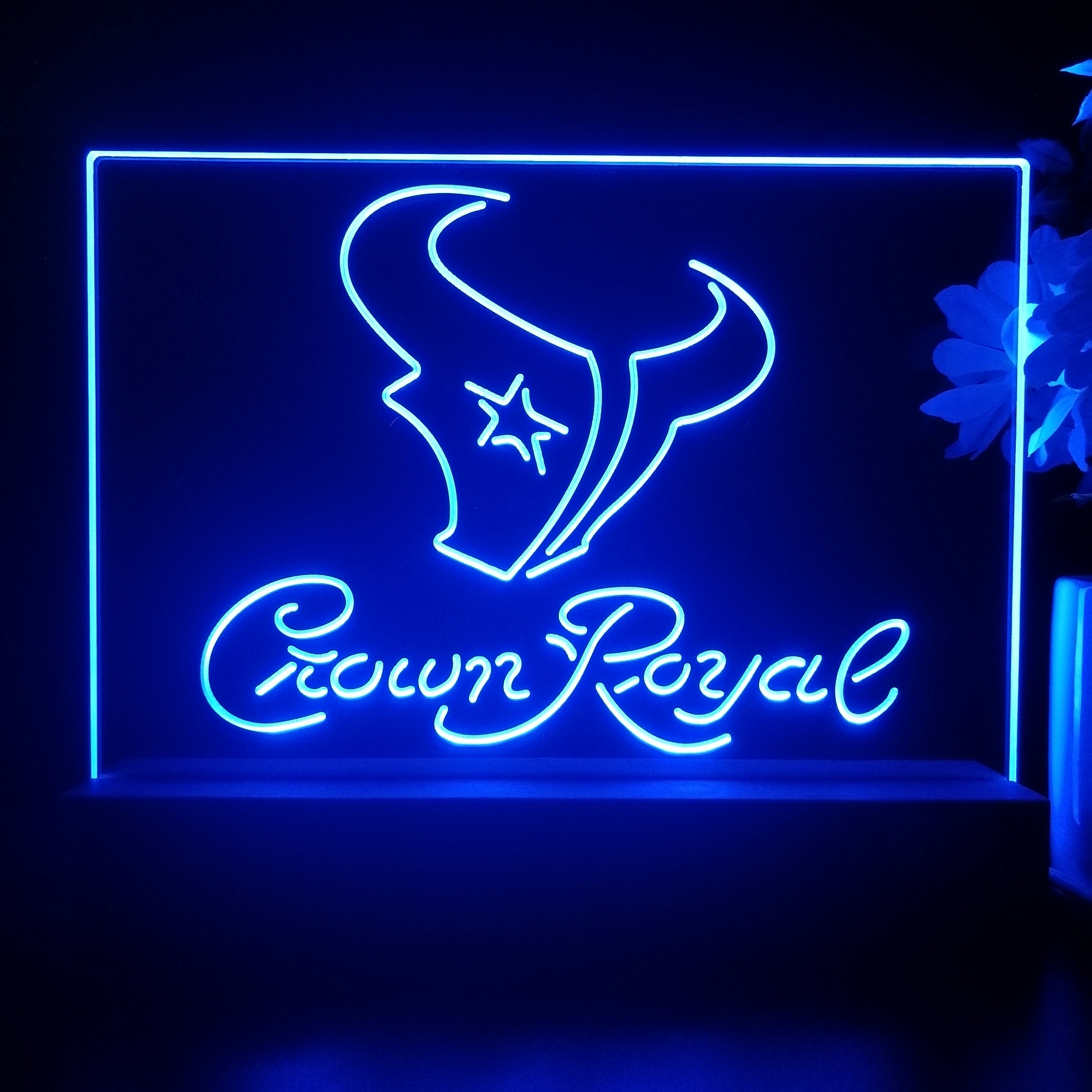 Crown Royal Bar Houston Texans Est. 2002 Night Light Pub Bar Lamp