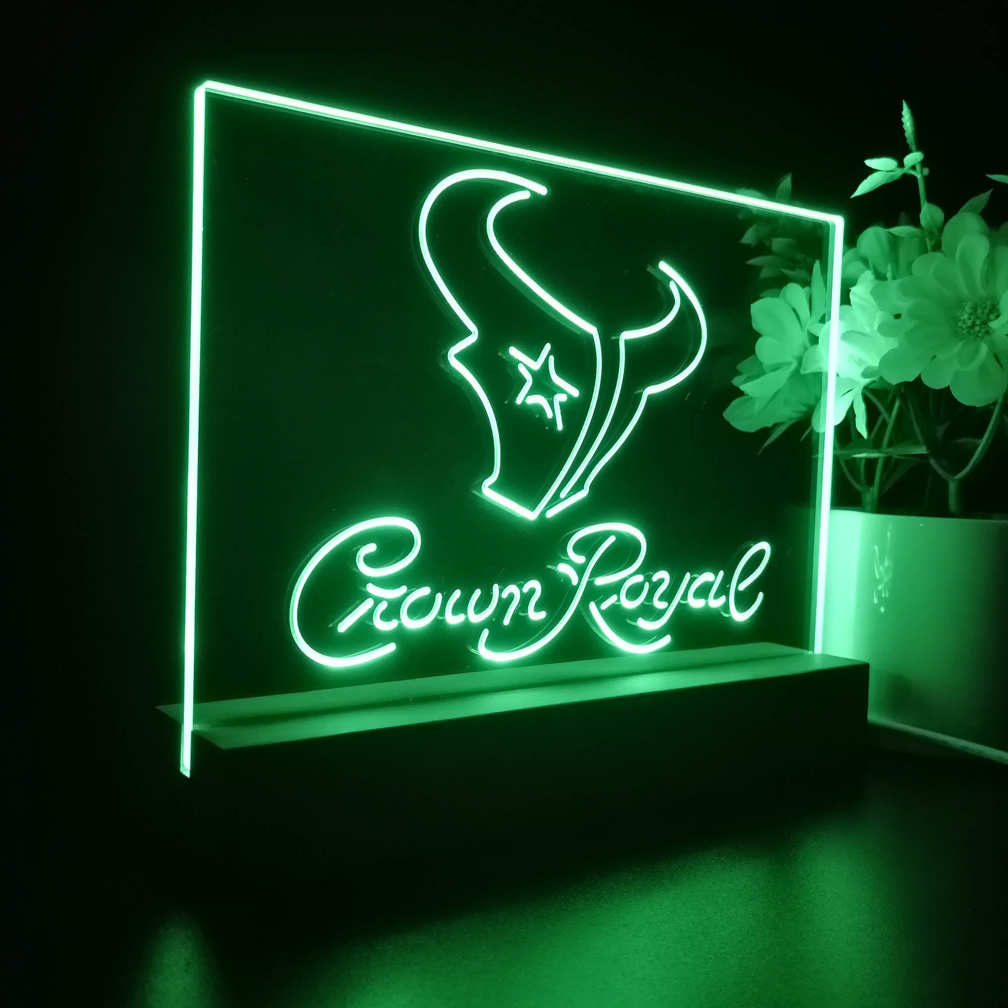 Crown Royal Bar Houston Texans Est. 2002 Night Light Pub Bar Lamp