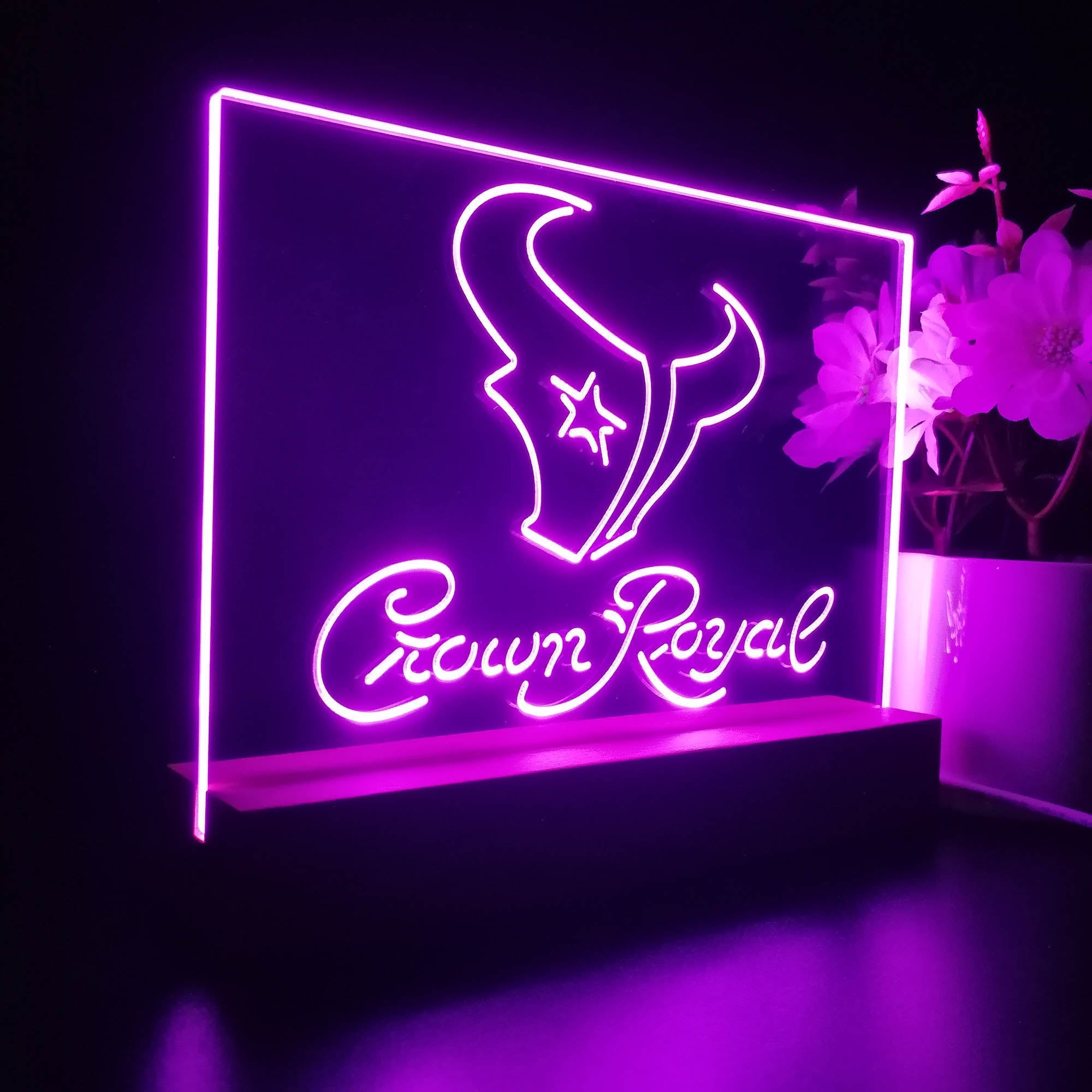 Crown Royal Bar Houston Texans Est. 2002 Night Light Pub Bar Lamp