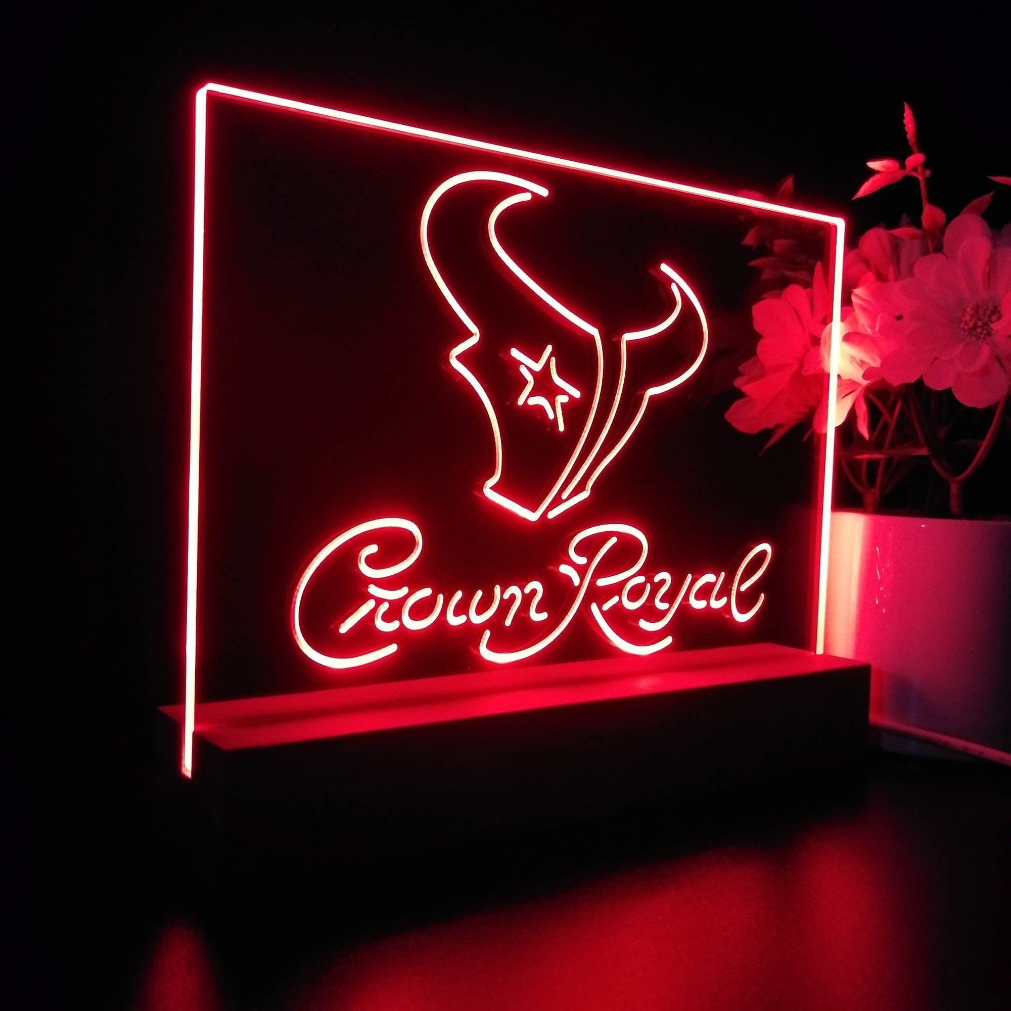 Crown Royal Bar Houston Texans Est. 2002 Night Light Pub Bar Lamp