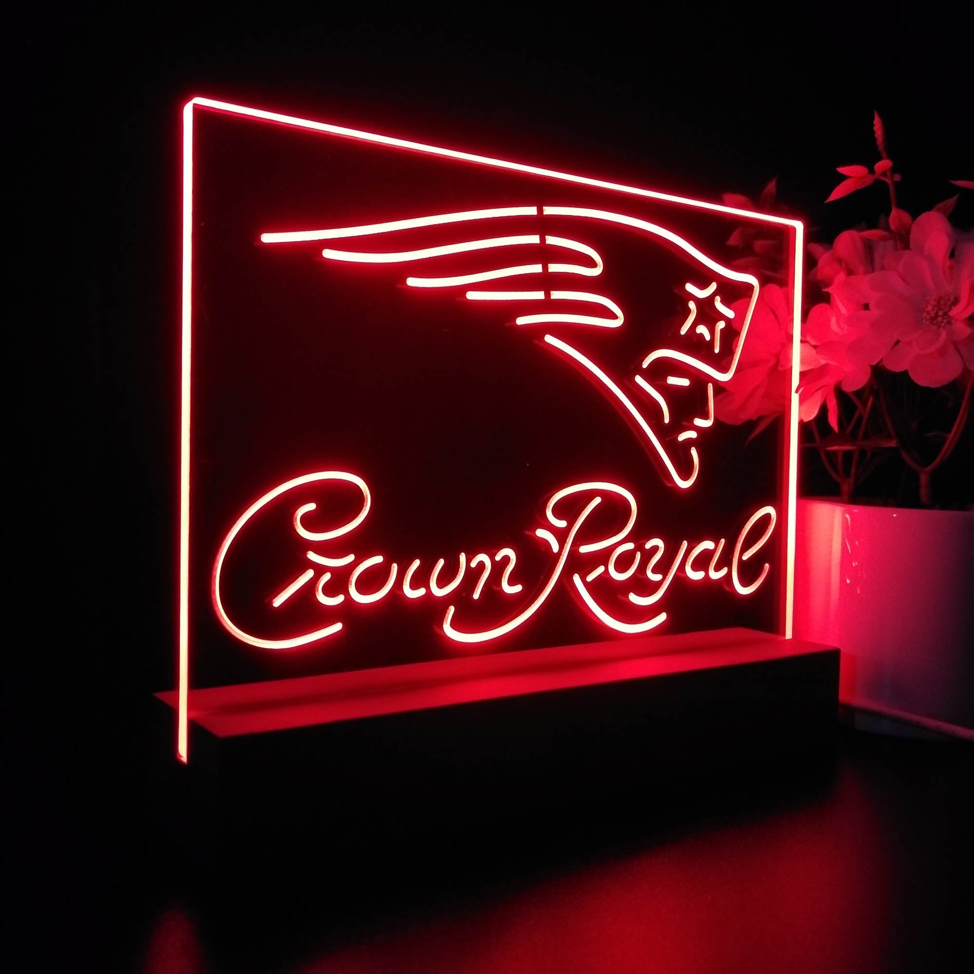 Crown Royal Bar New England Patriots Est. 1960 Night Light Pub Bar Lamp