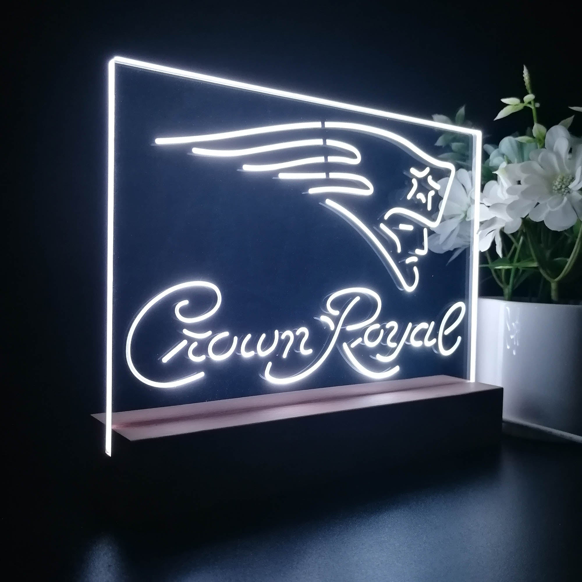 Crown Royal Bar New England Patriots Est. 1960 Night Light Pub Bar Lamp