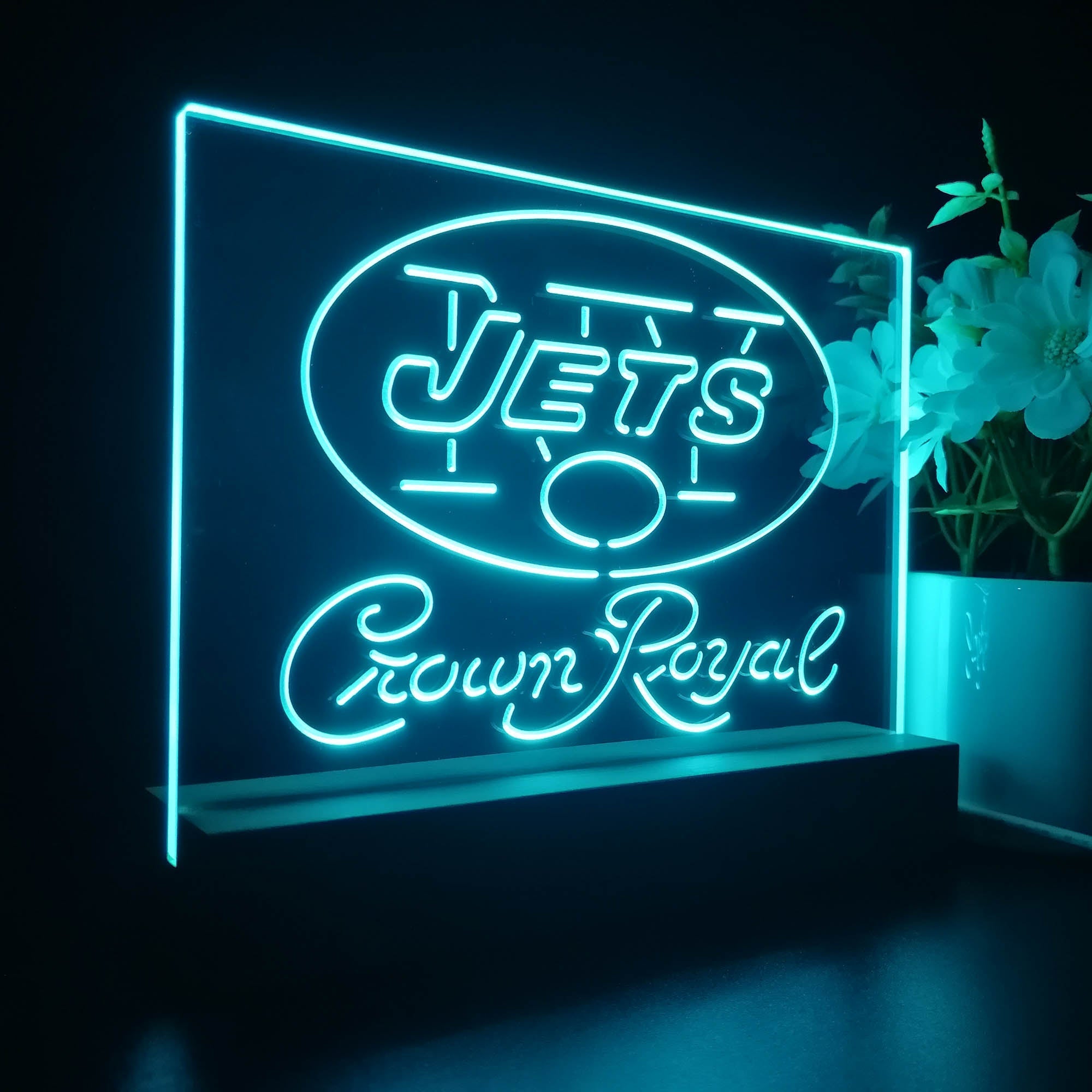 Crown Royal Bar New York Jets Est. 1960 Night Light Pub Bar Lamp