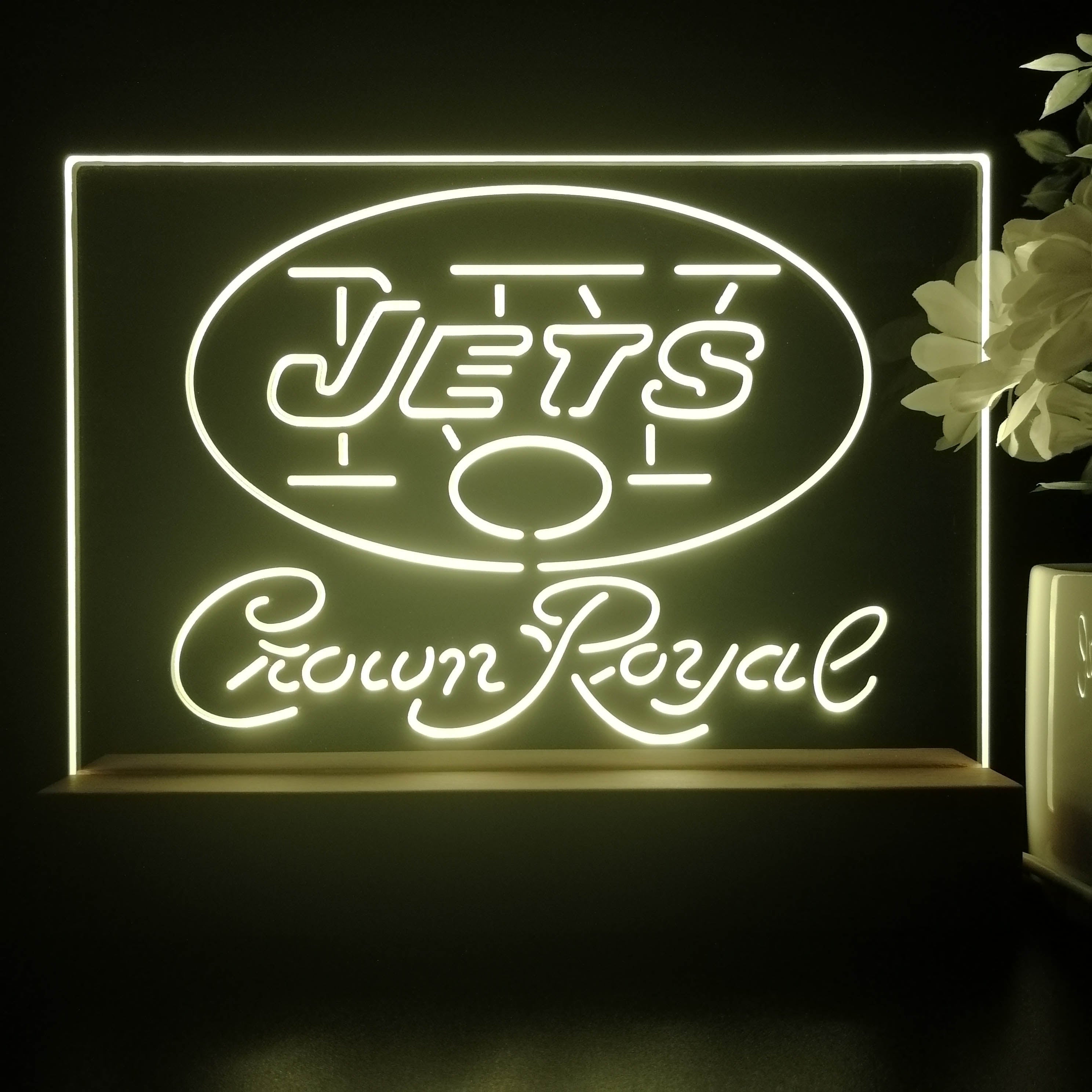 Crown Royal Bar New York Jets Est. 1960 Night Light Pub Bar Lamp