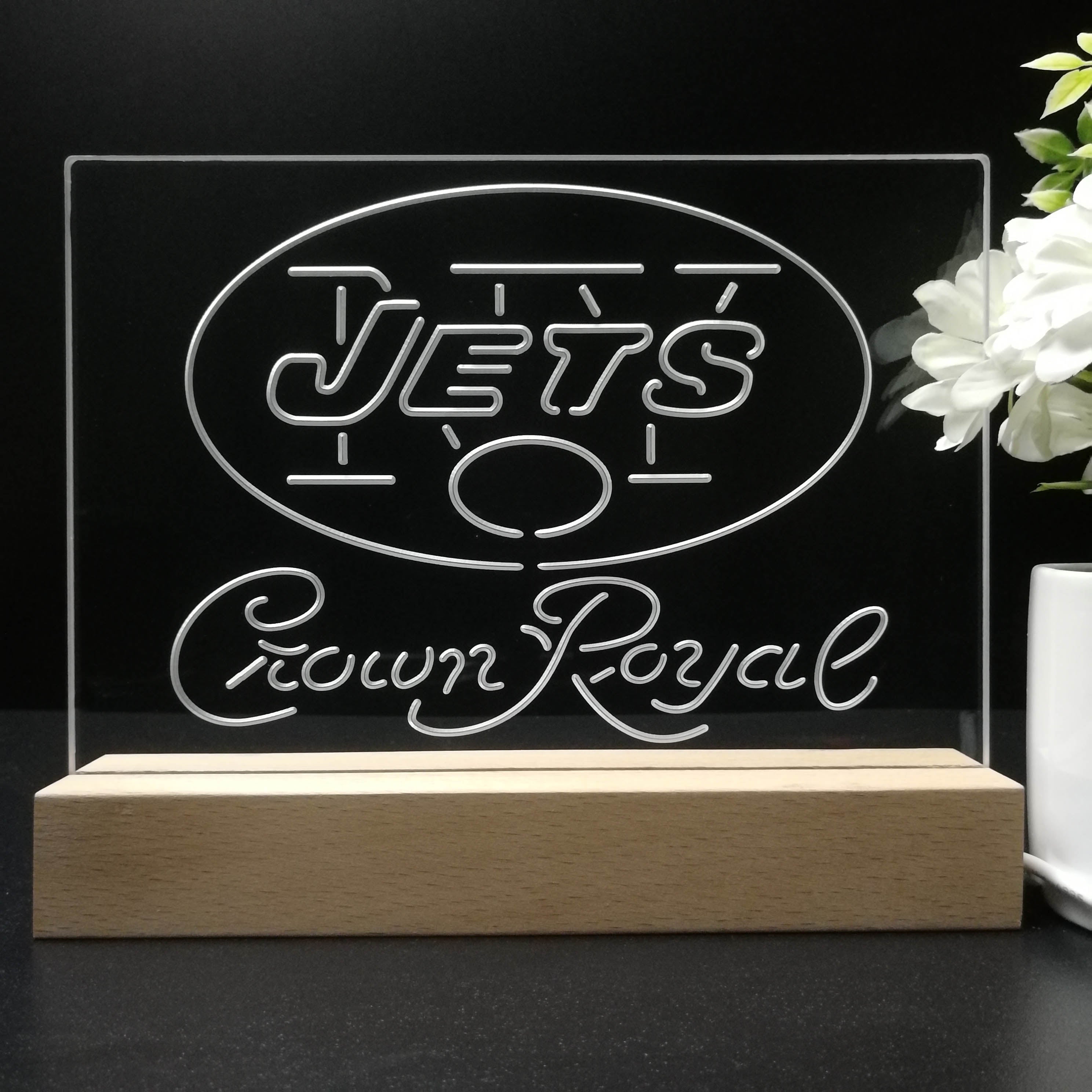 Crown Royal Bar New York Jets Est. 1960 Night Light Pub Bar Lamp