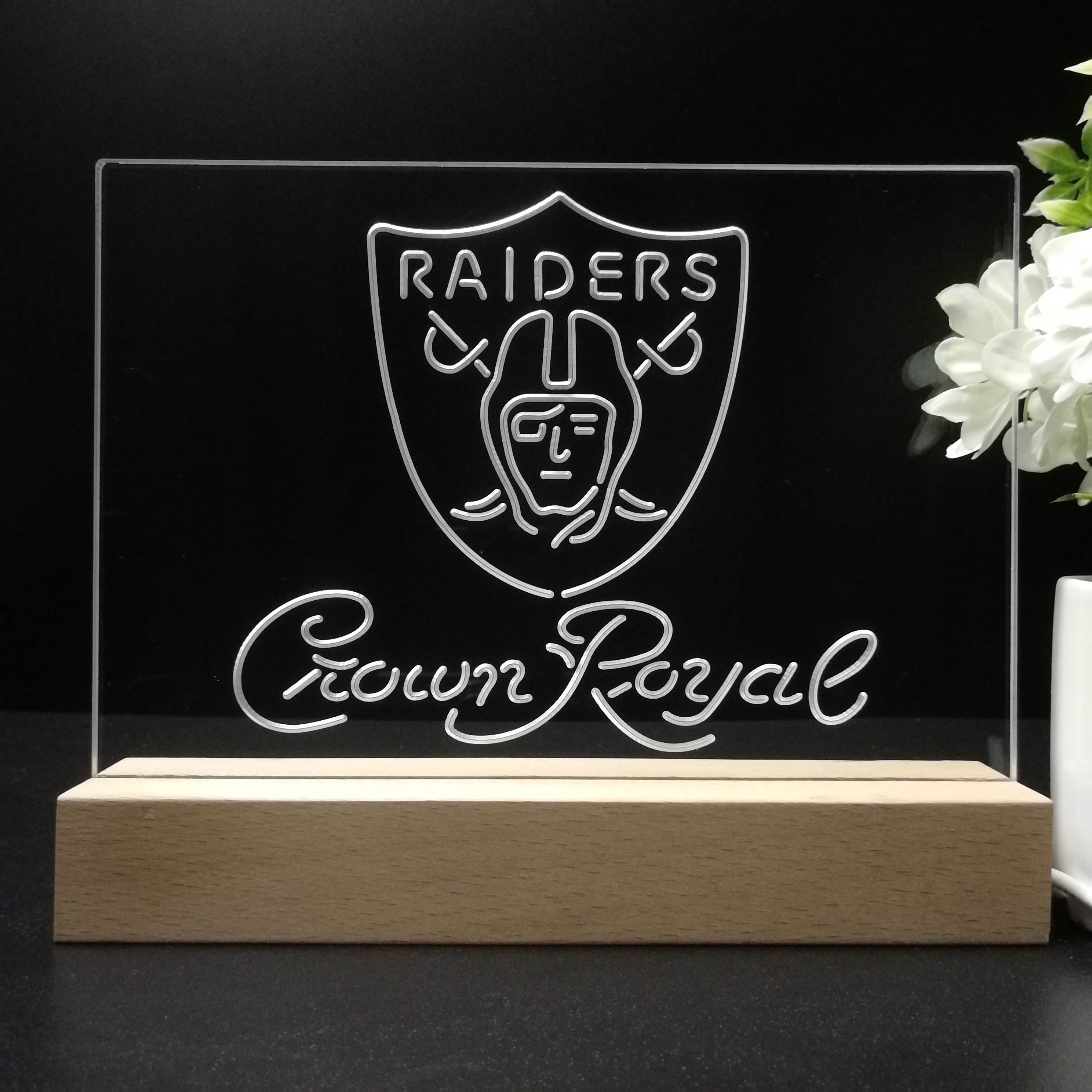 Crown Royal Bar Las Vegas Raiders Night Light Pub Bar Lamp