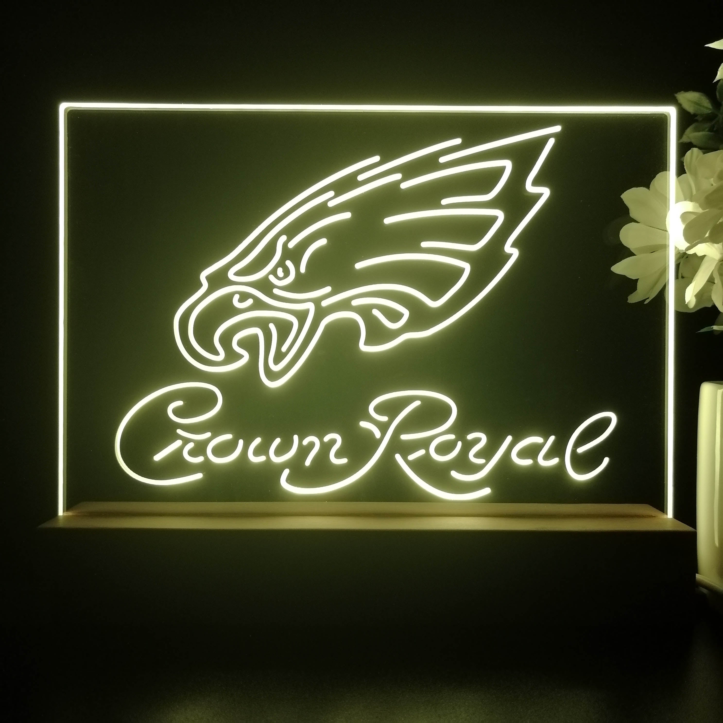 Crown Royal Bar Philadelphia Eagles Est. 1933 Night Light Pub Bar Lamp