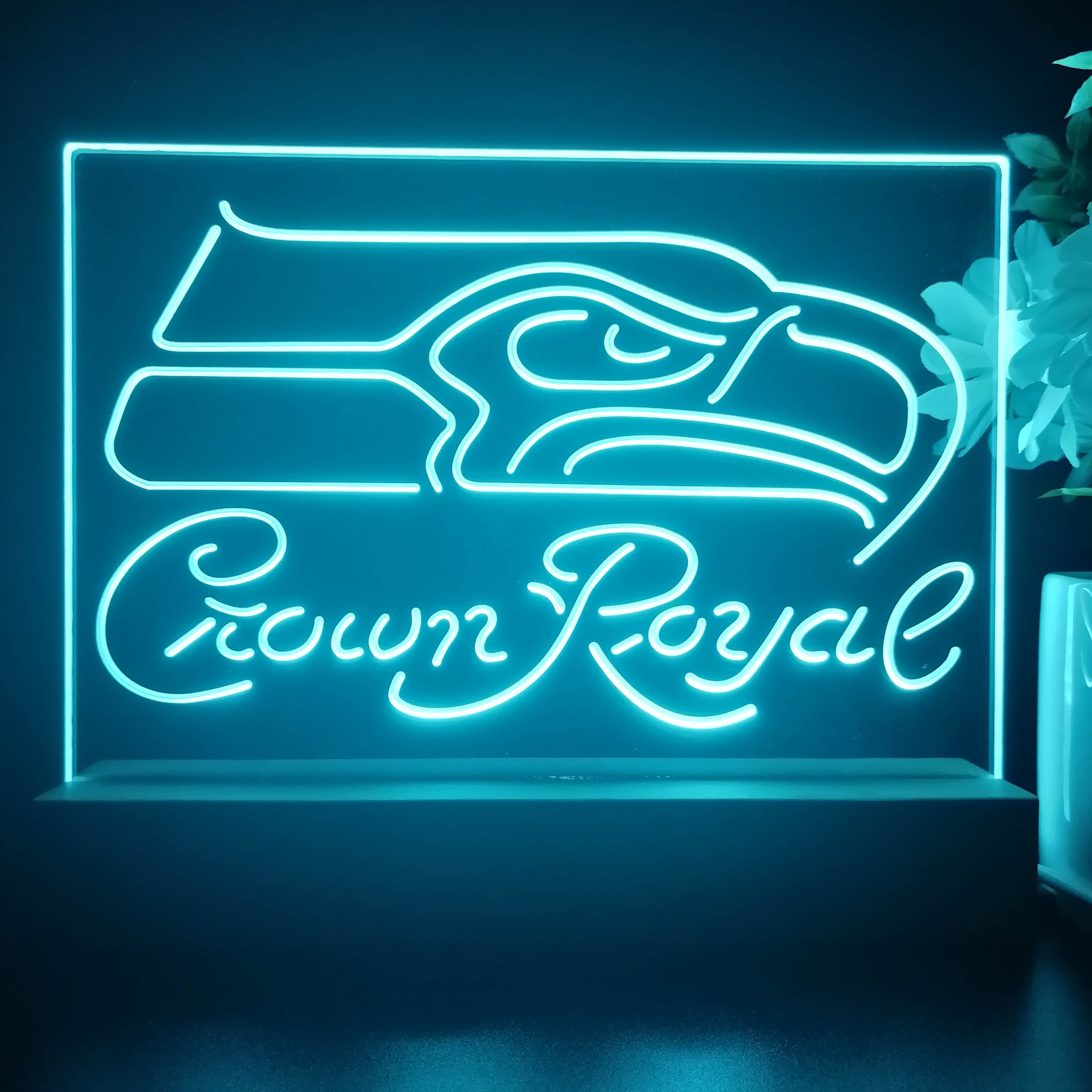 Seattle Seahawks Souvenir Crown Royal Night Light Pub Bar Lamp