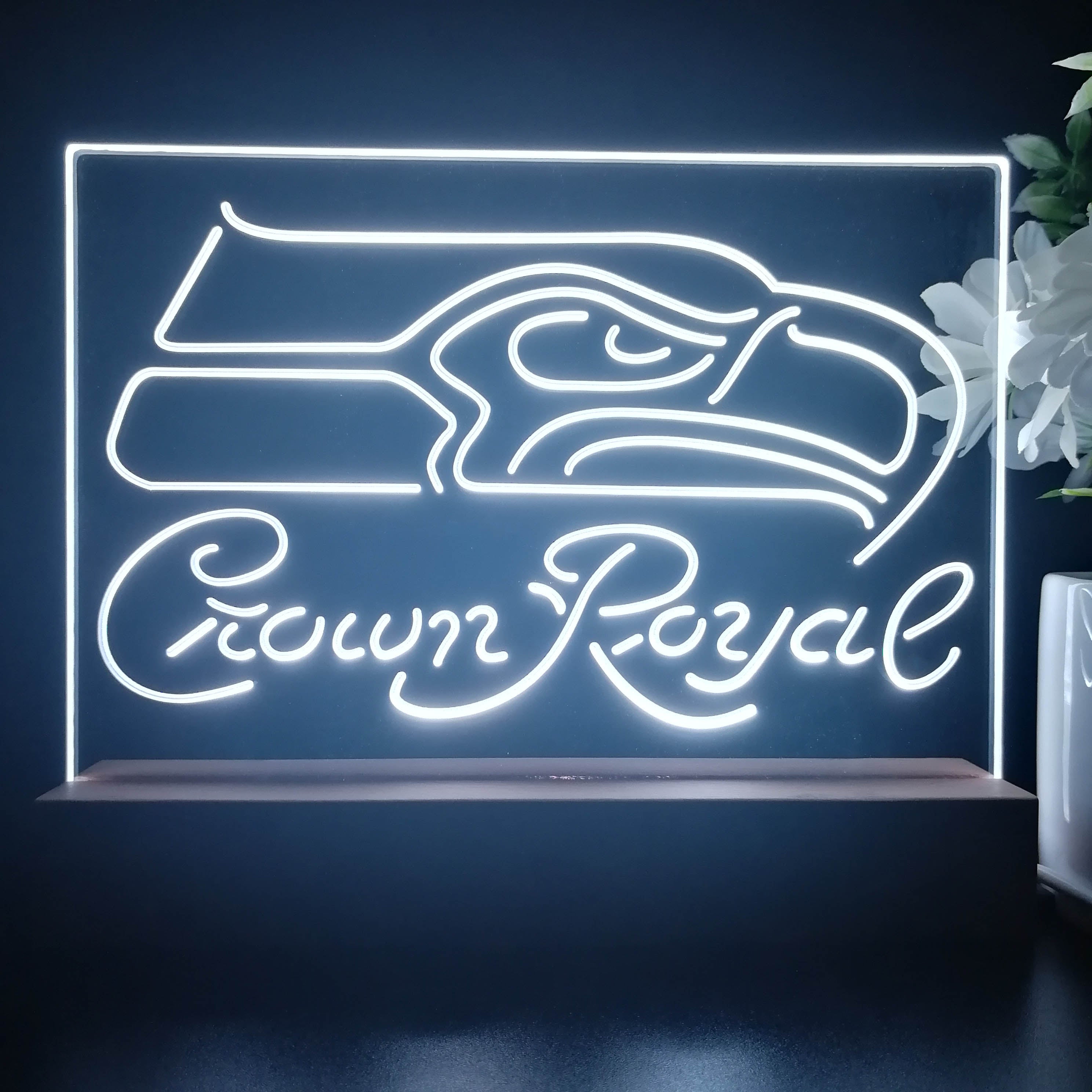 Seattle Seahawks Souvenir Crown Royal Night Light Pub Bar Lamp