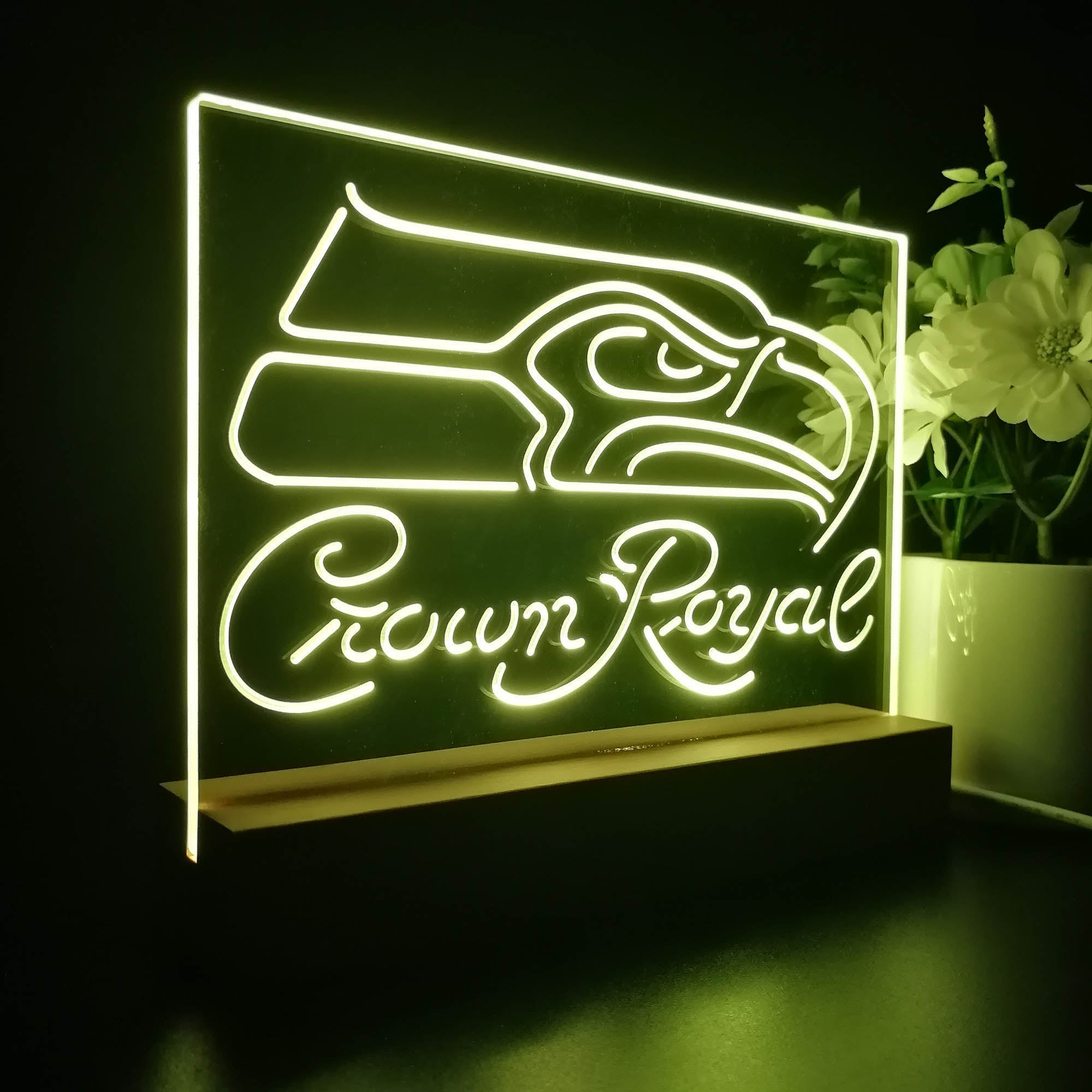 Seattle Seahawks Souvenir Crown Royal Night Light Pub Bar Lamp