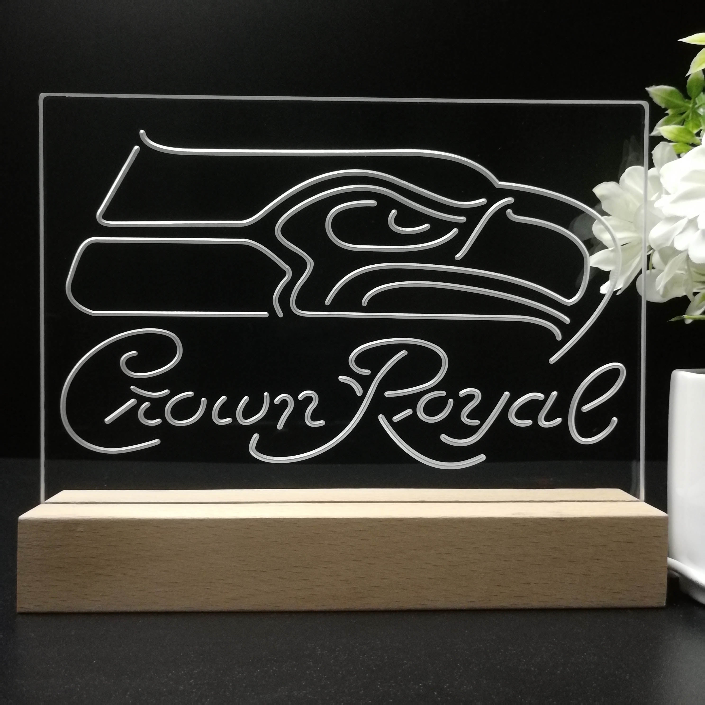 Seattle Seahawks Souvenir Crown Royal Night Light Pub Bar Lamp