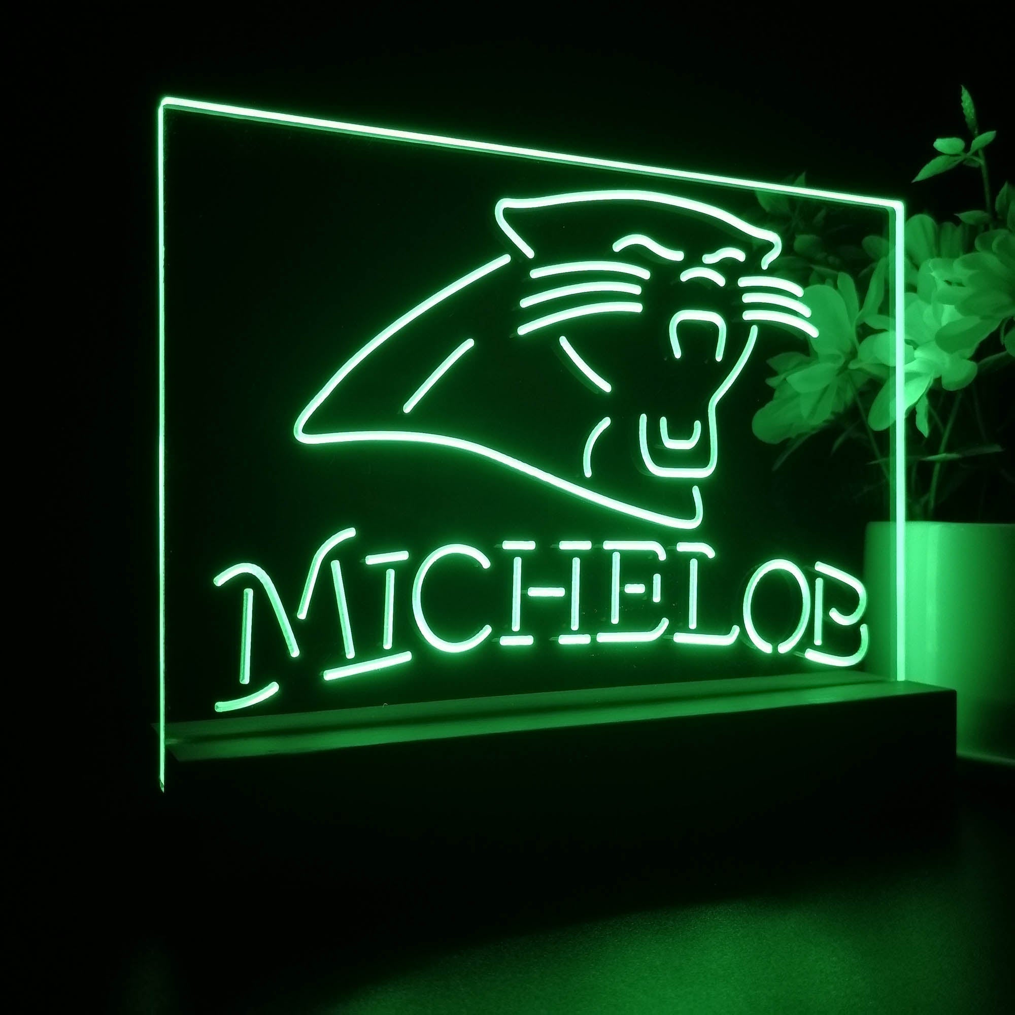 Michelob Bar Carolina Panthers 3D Illusion Night Light Desk Lamp