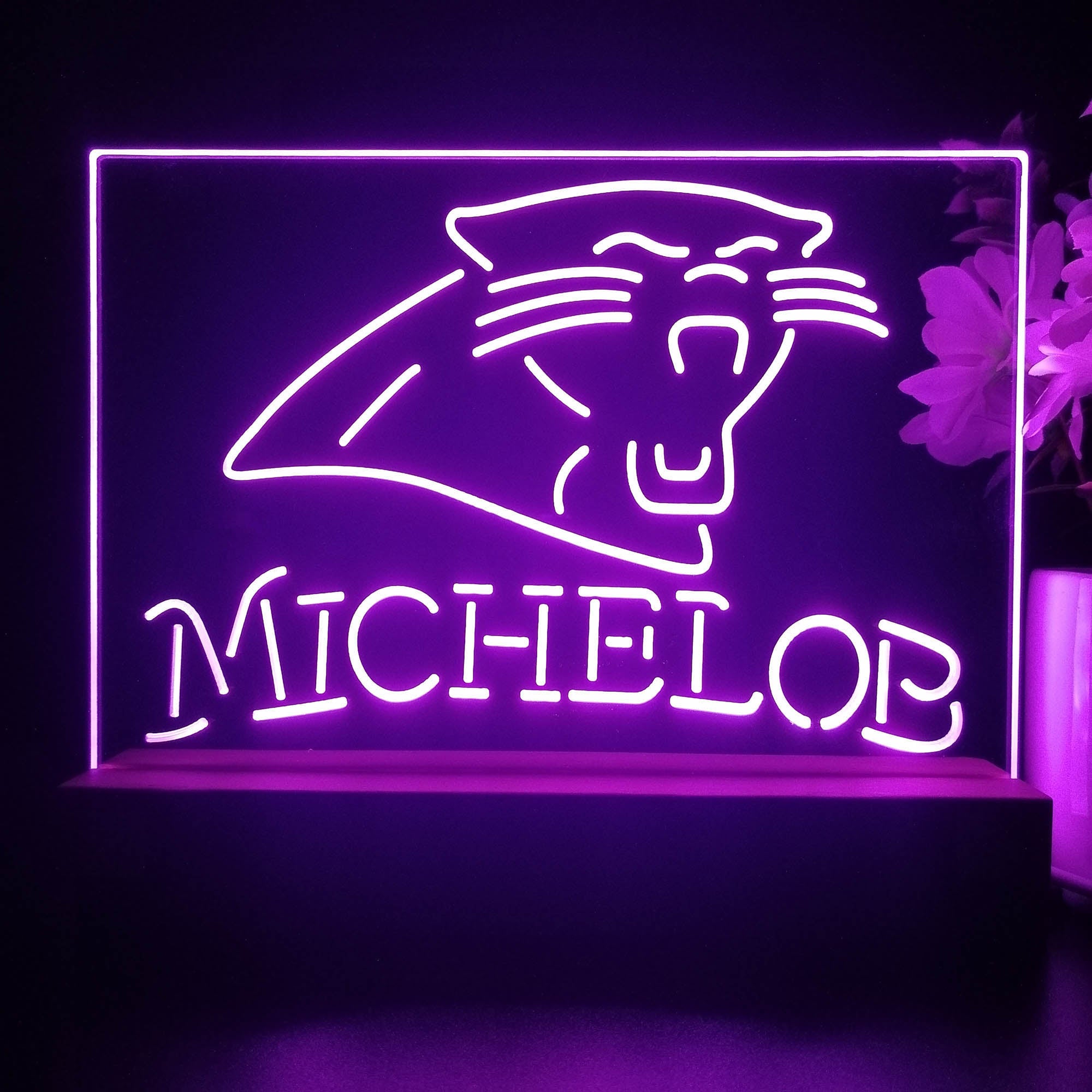 Carolina Panthers Michelob Bar 3D Illusion Night Light Desk Lamp