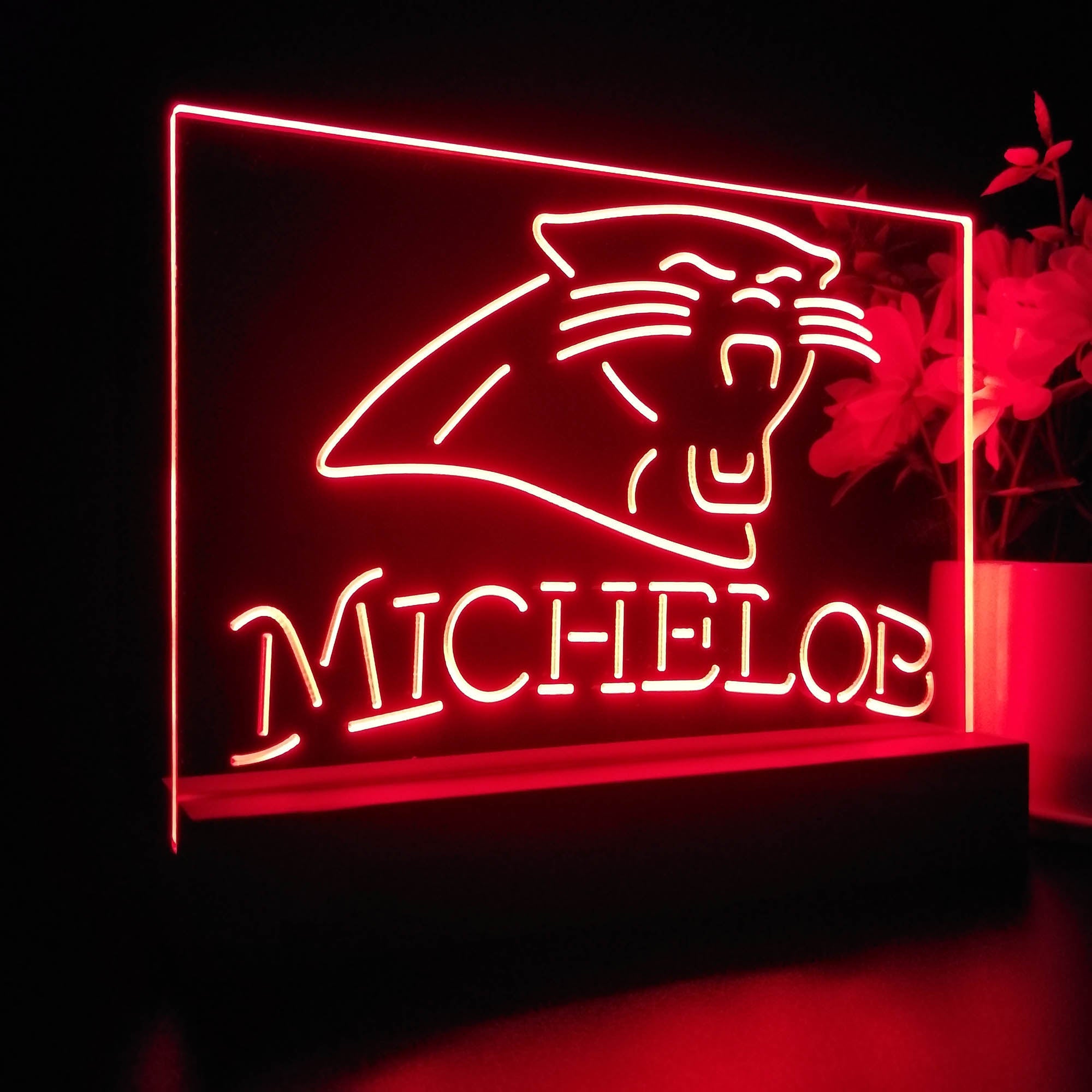 Carolina Panthers Michelob Bar 3D Illusion Night Light Desk Lamp