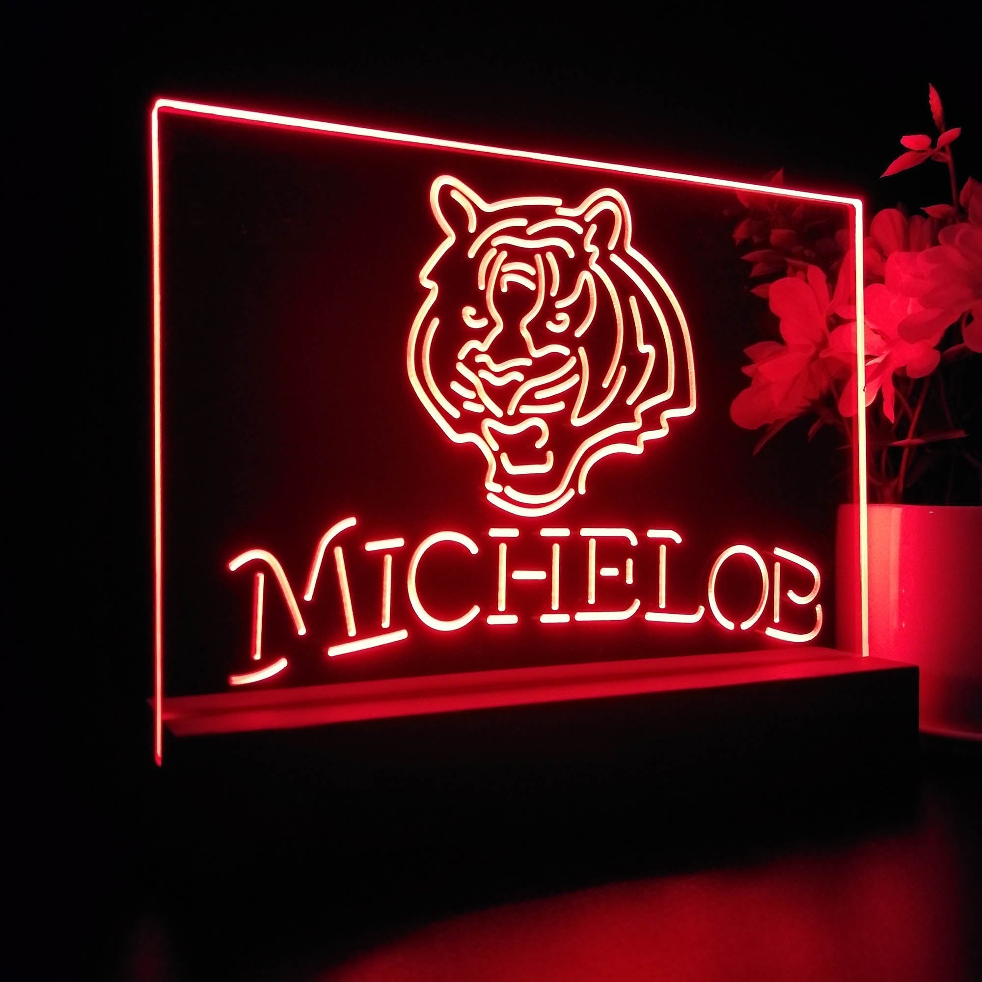 Michelob Bar Cincinnati Bengals 3D Illusion Night Light Desk Lamp