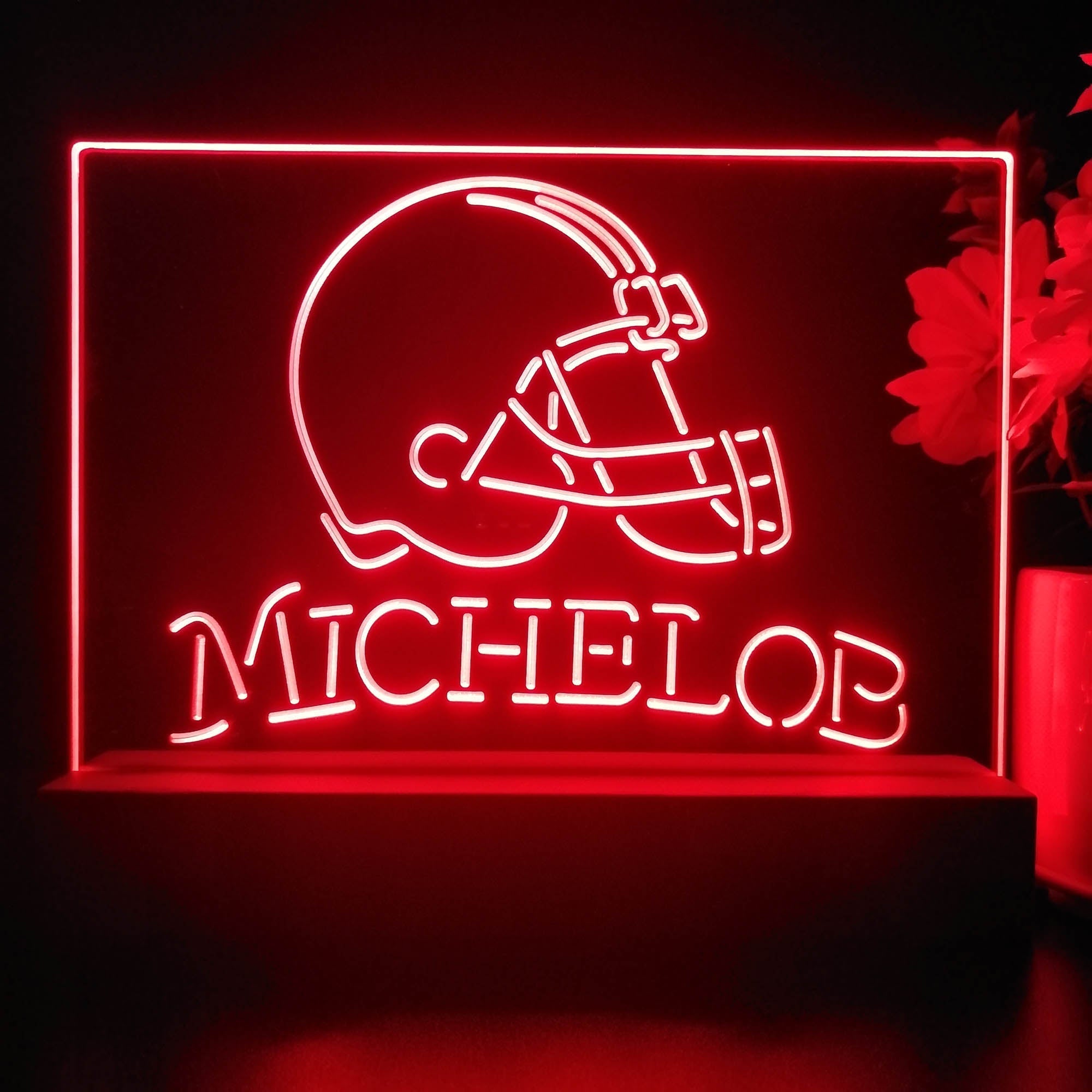 Michelob Bar Cleveland Browns 3D Illusion Night Light Desk Lamp