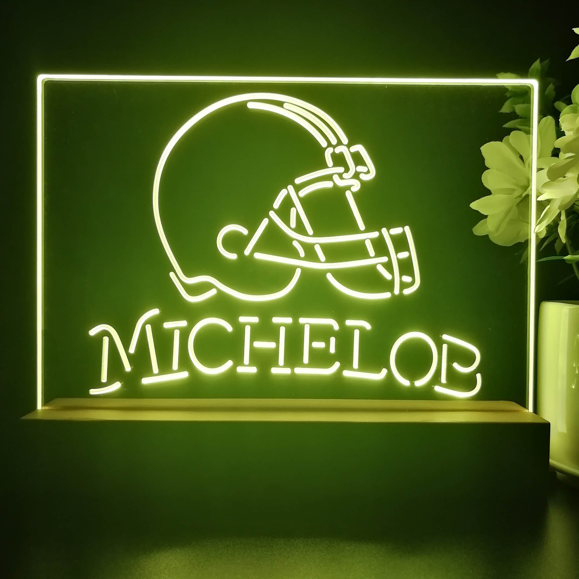 Michelob Bar Cleveland Browns 3D Illusion Night Light Desk Lamp