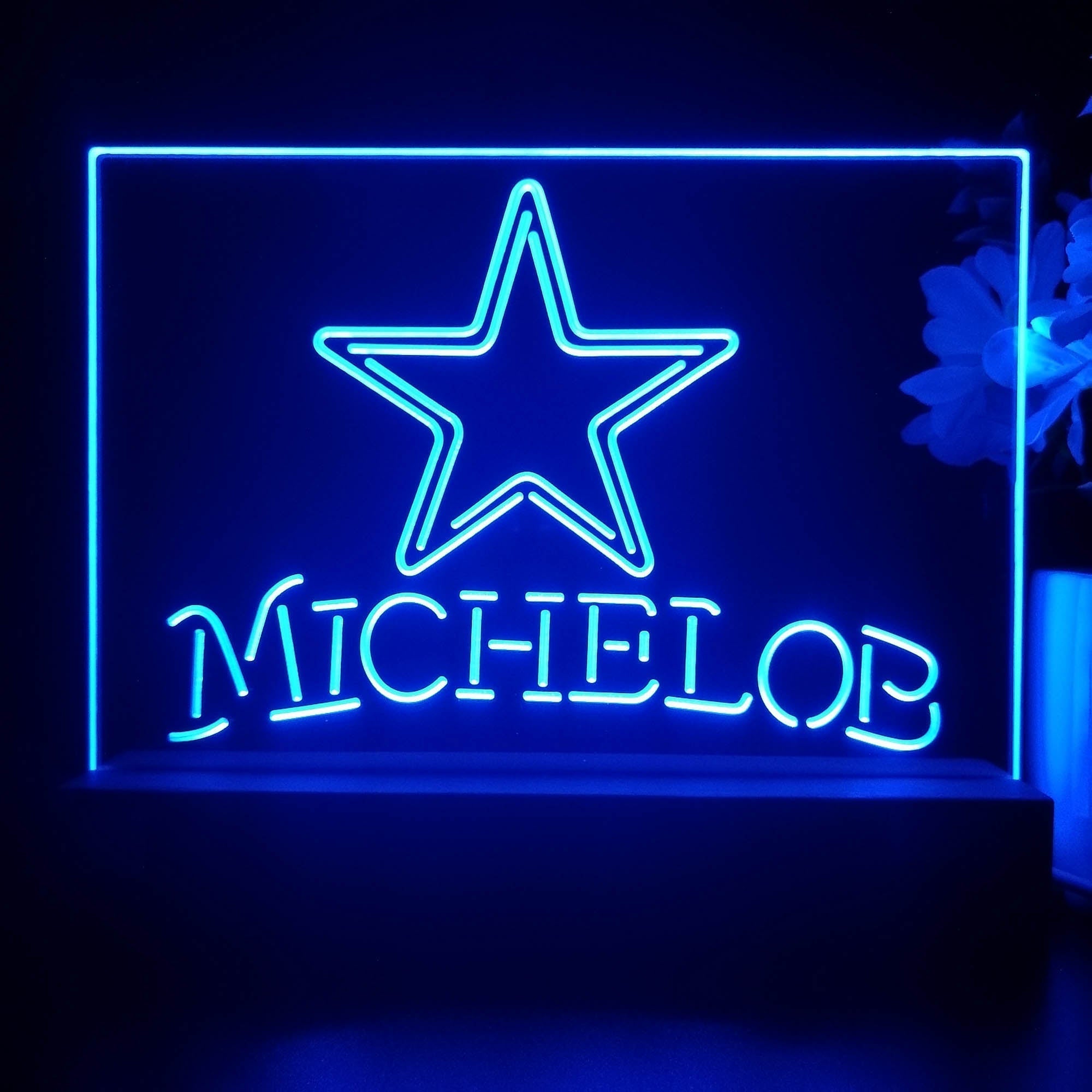 Michelob Bar Dallas Cowboys 3D Illusion Night Light Desk Lamp