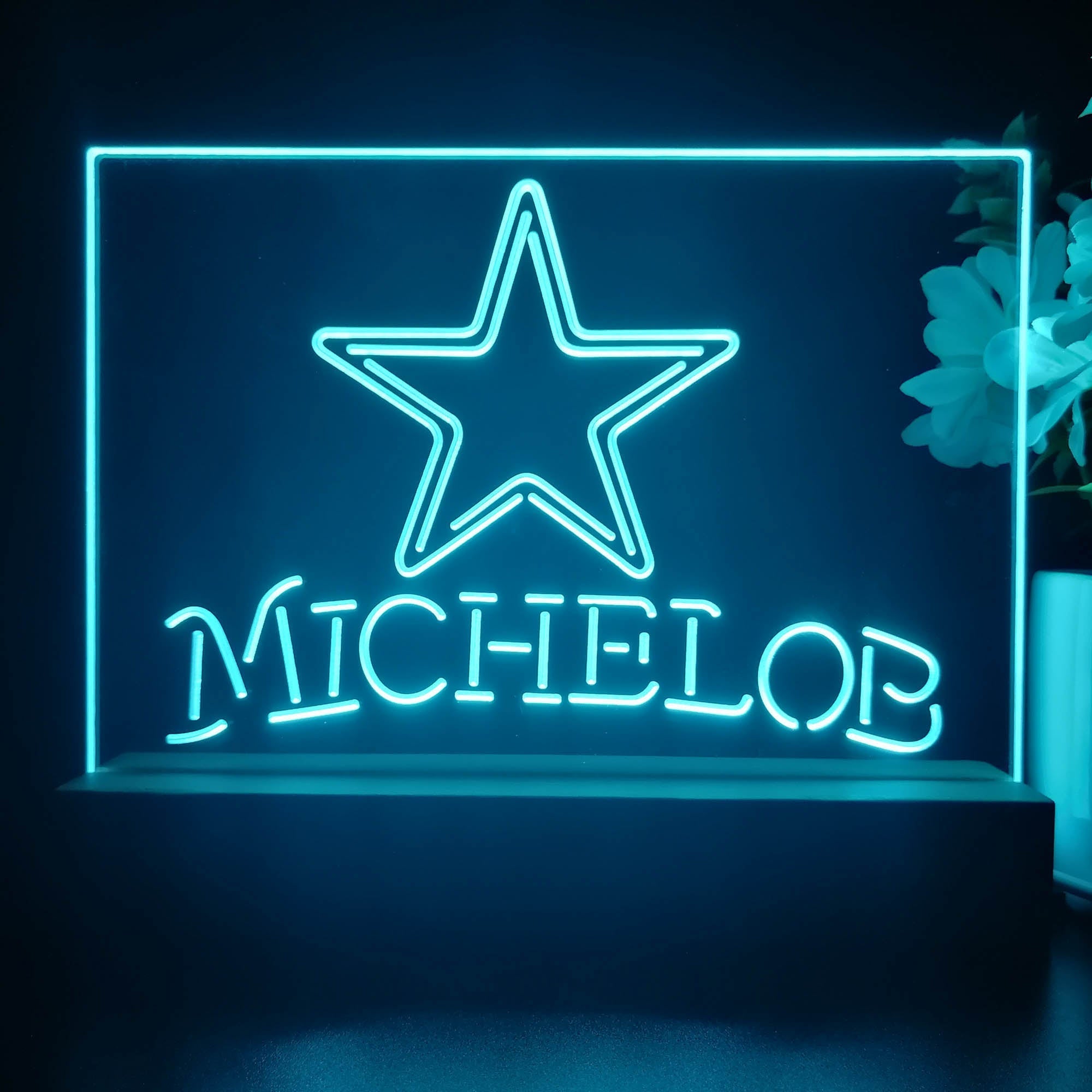 Michelob Bar Dallas Cowboys 3D Illusion Night Light Desk Lamp