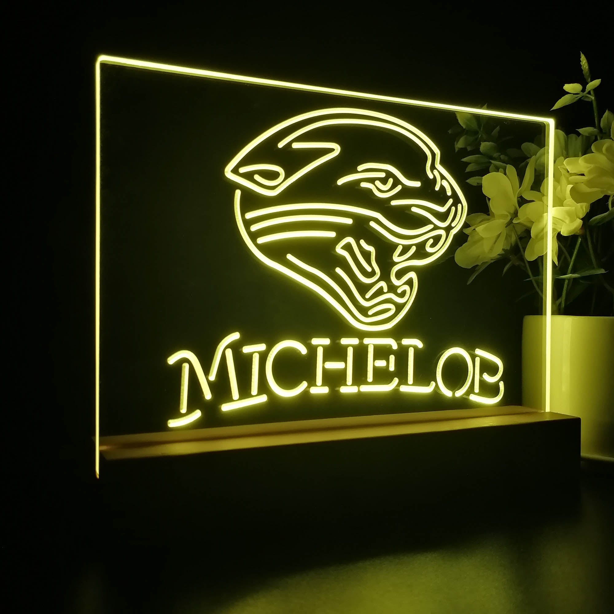 Michelob Bar Jacksonville Jaguars 3D Illusion Night Light Table Lamp