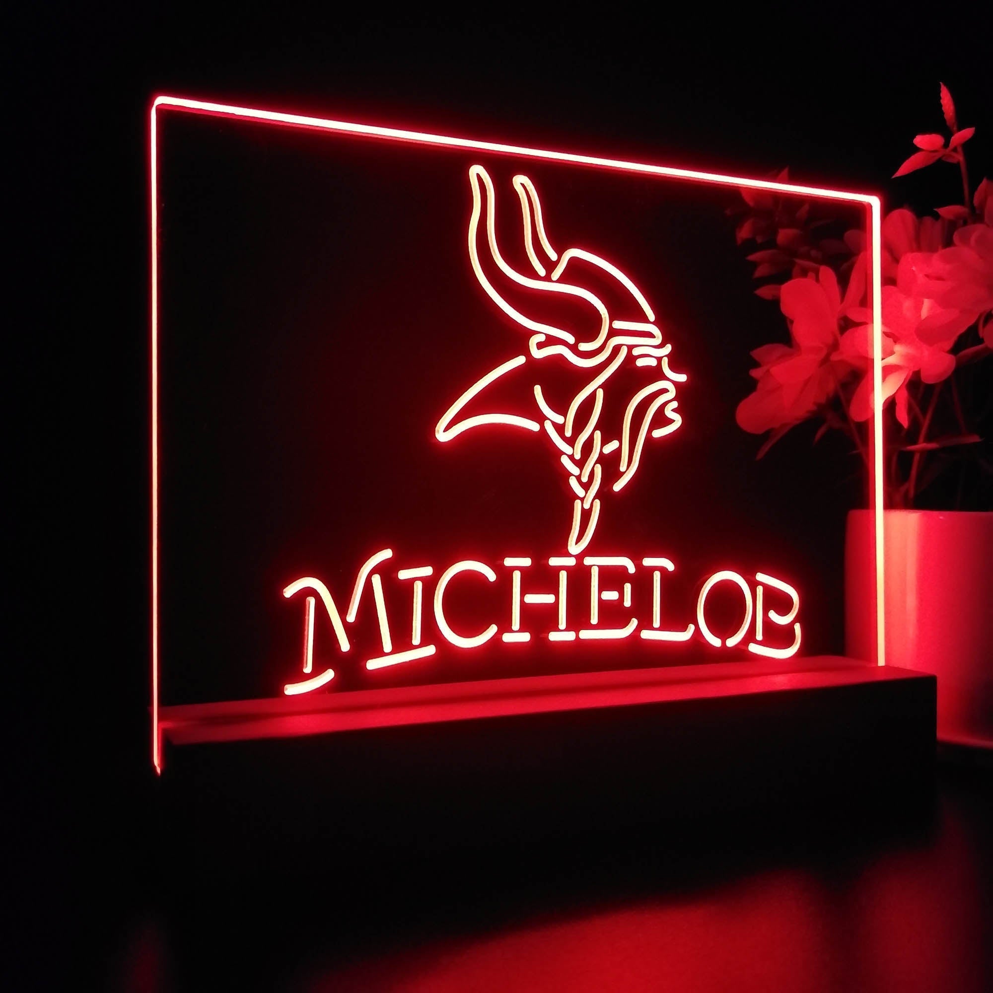 Michelob Bar Minnesota Vikings 3D Illusion Night Light Desk Lamp